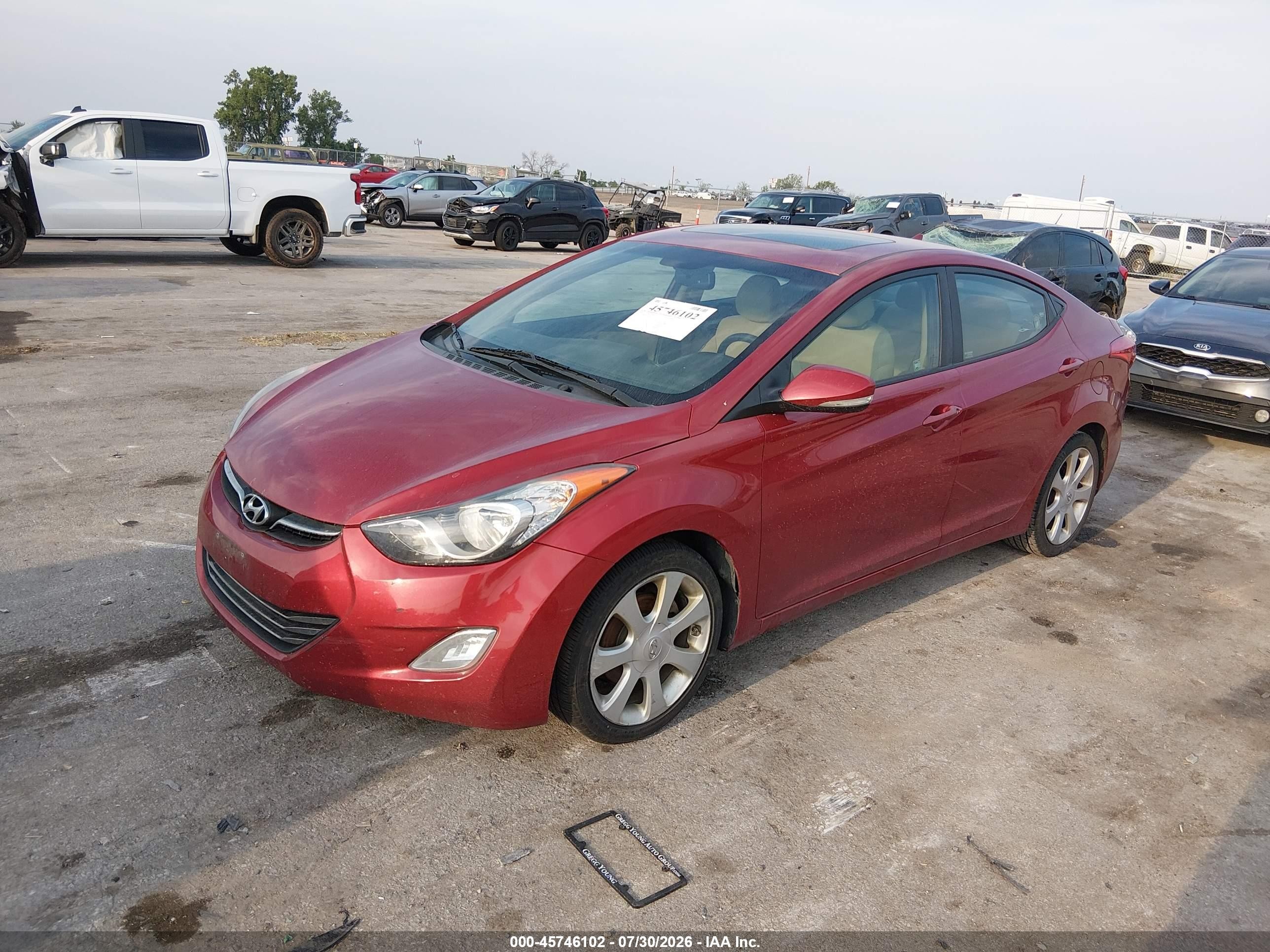 2012 Hyundai Elantra Limited (ulsan Plant) Красный vin: KMHDH4AE6CU307855