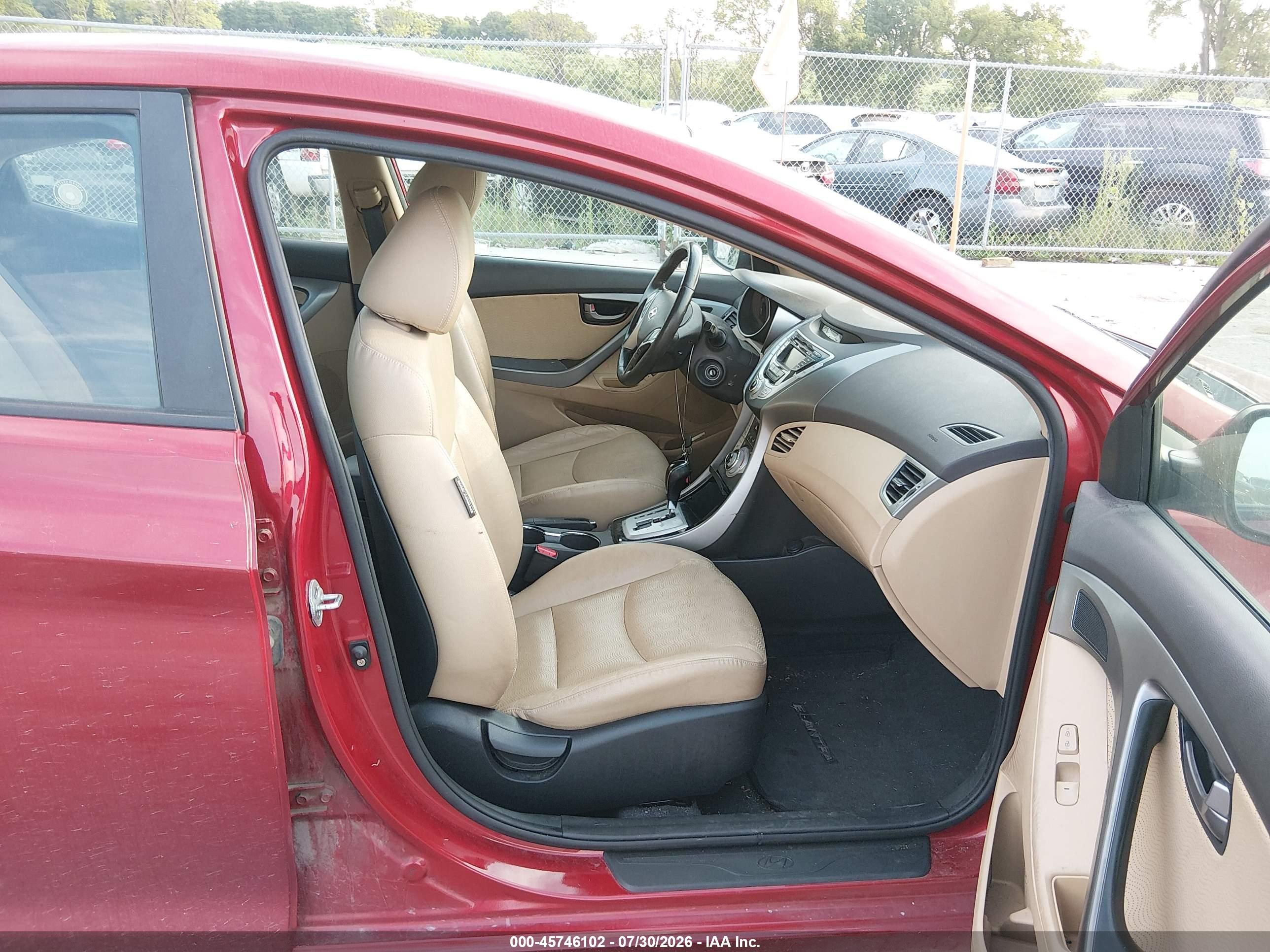 2012 Hyundai Elantra Limited (ulsan Plant) Красный vin: KMHDH4AE6CU307855