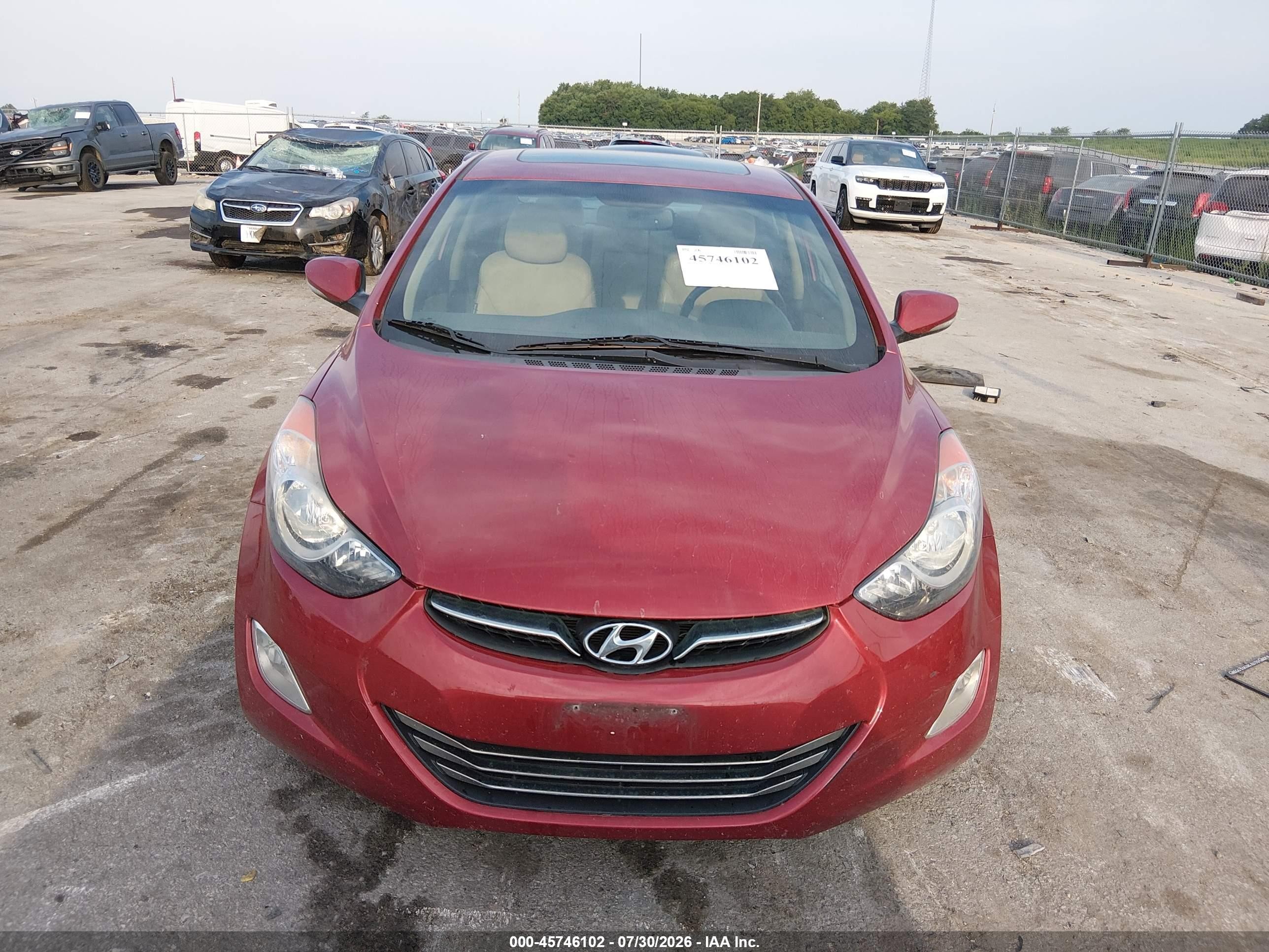 2012 Hyundai Elantra Limited (ulsan Plant) Красный vin: KMHDH4AE6CU307855