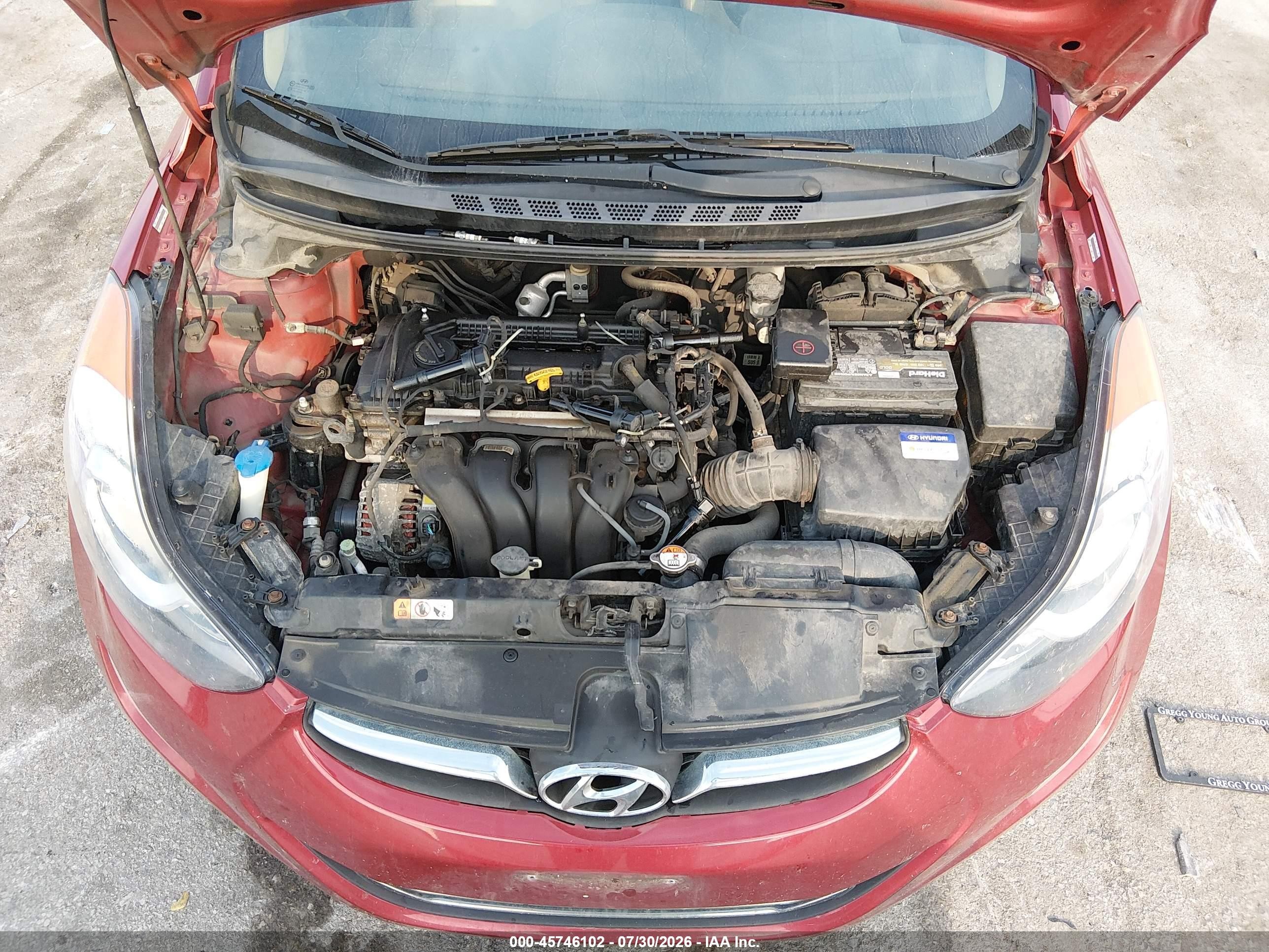 2012 Hyundai Elantra Limited (ulsan Plant) Красный vin: KMHDH4AE6CU307855