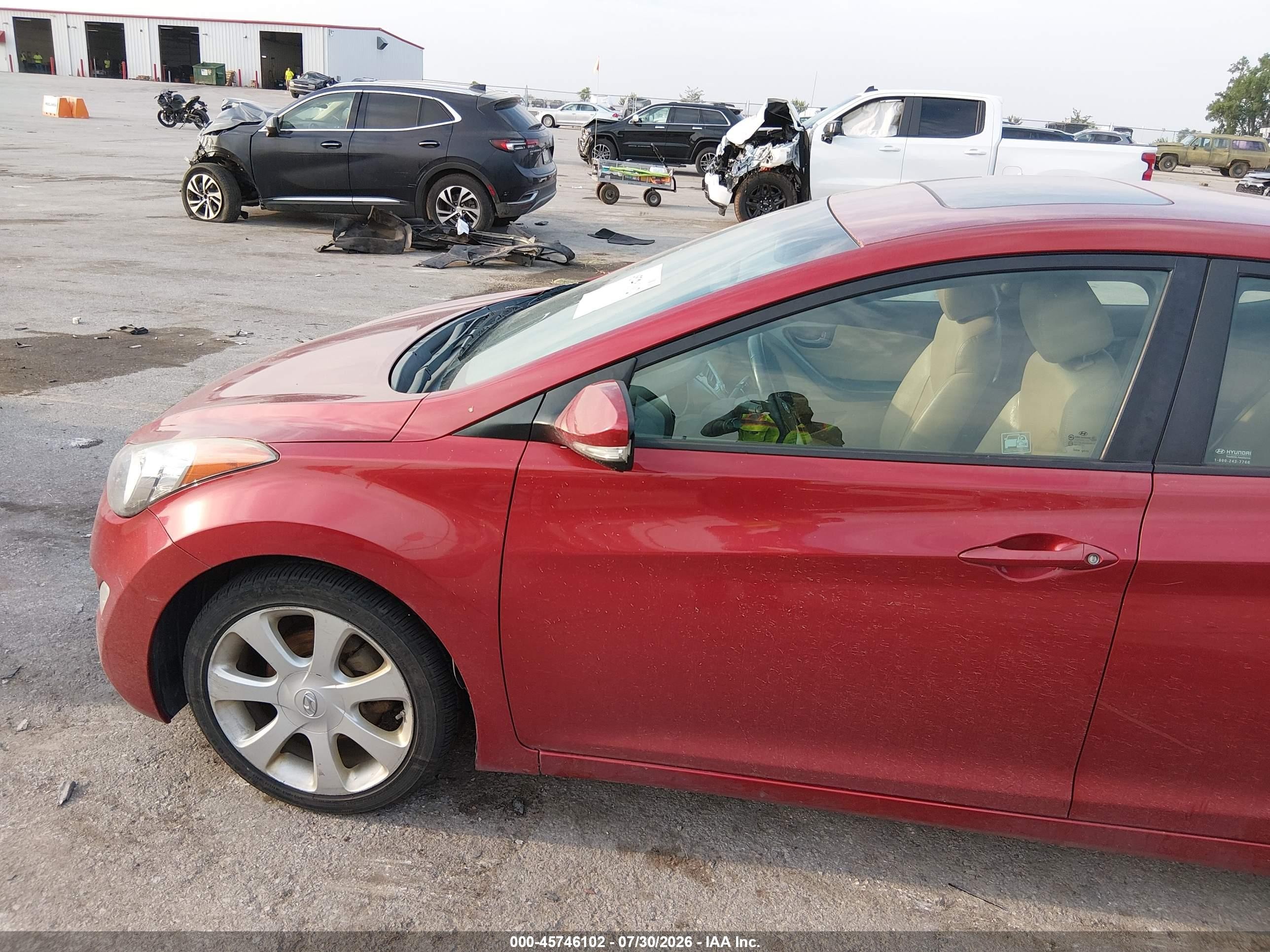 2012 Hyundai Elantra Limited (ulsan Plant) Красный vin: KMHDH4AE6CU307855