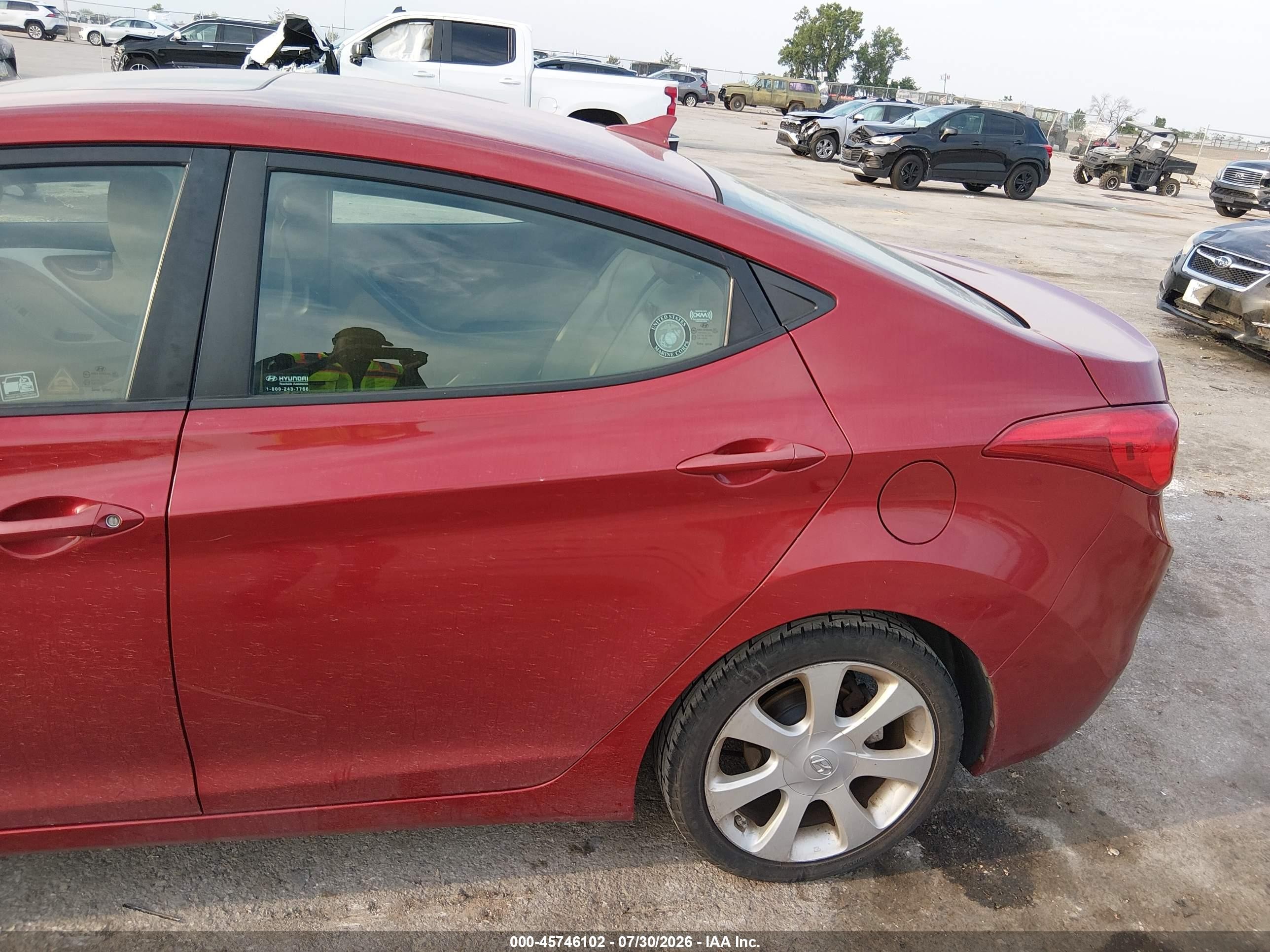 2012 Hyundai Elantra Limited (ulsan Plant) Красный vin: KMHDH4AE6CU307855