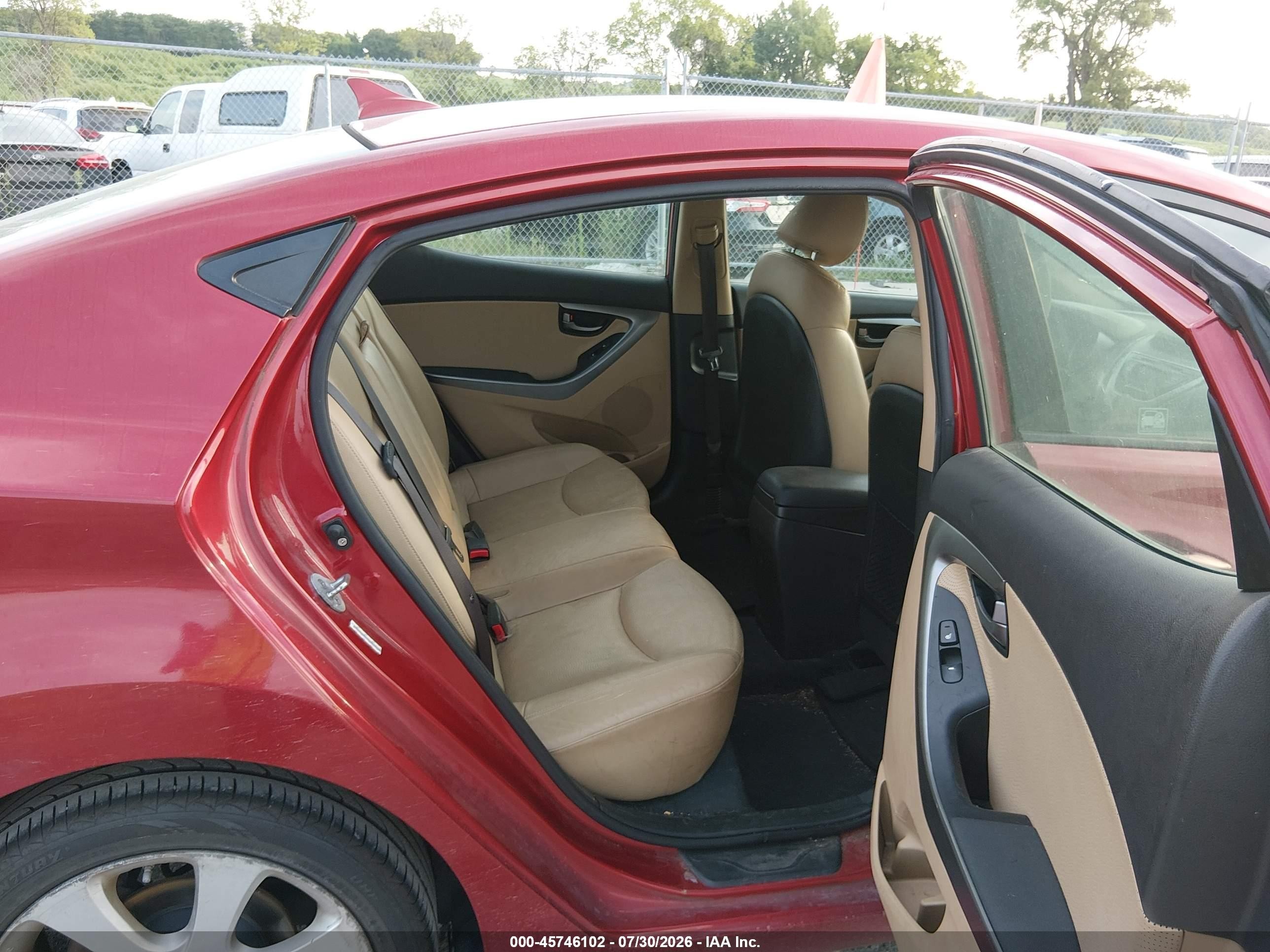 2012 Hyundai Elantra Limited (ulsan Plant) Красный vin: KMHDH4AE6CU307855