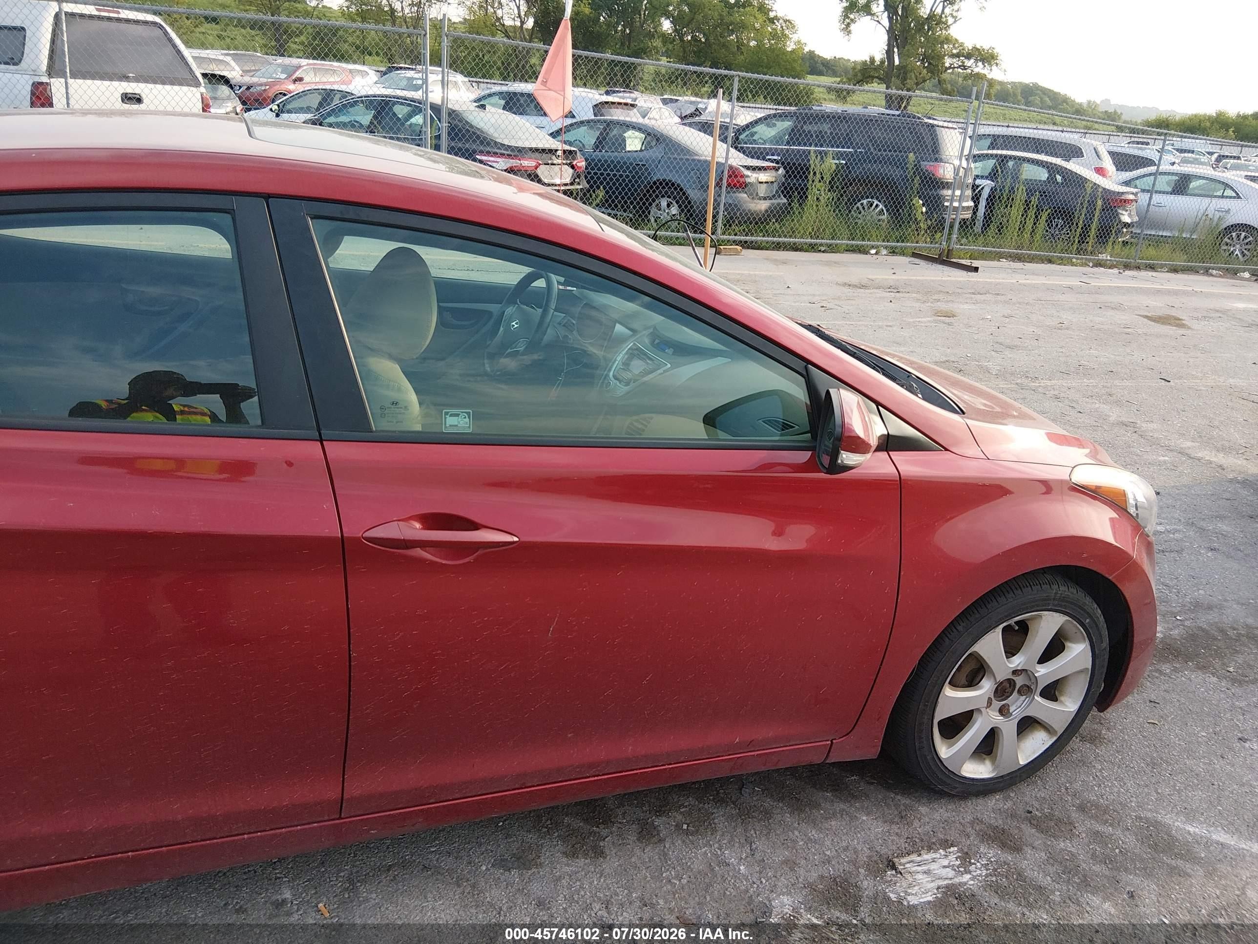 2012 Hyundai Elantra Limited (ulsan Plant) Красный vin: KMHDH4AE6CU307855