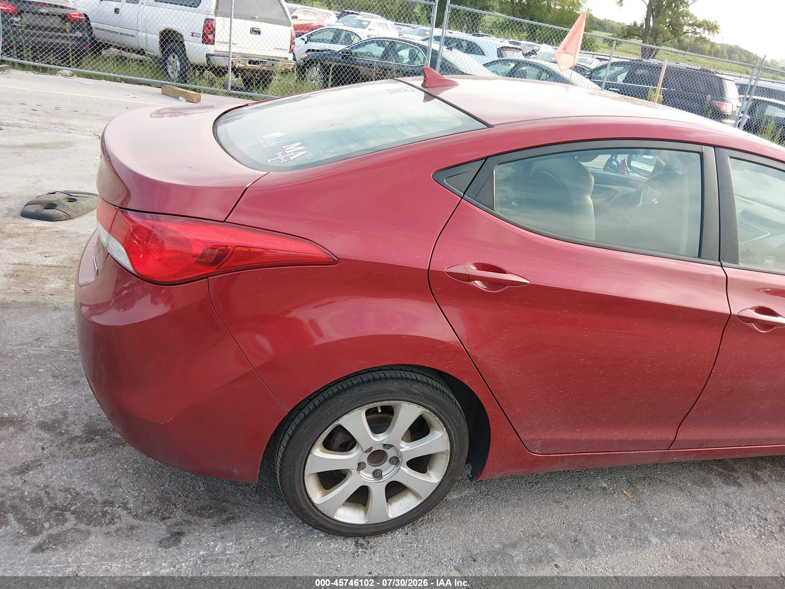 2012 Hyundai Elantra Limited (ulsan Plant) Красный vin: KMHDH4AE6CU307855