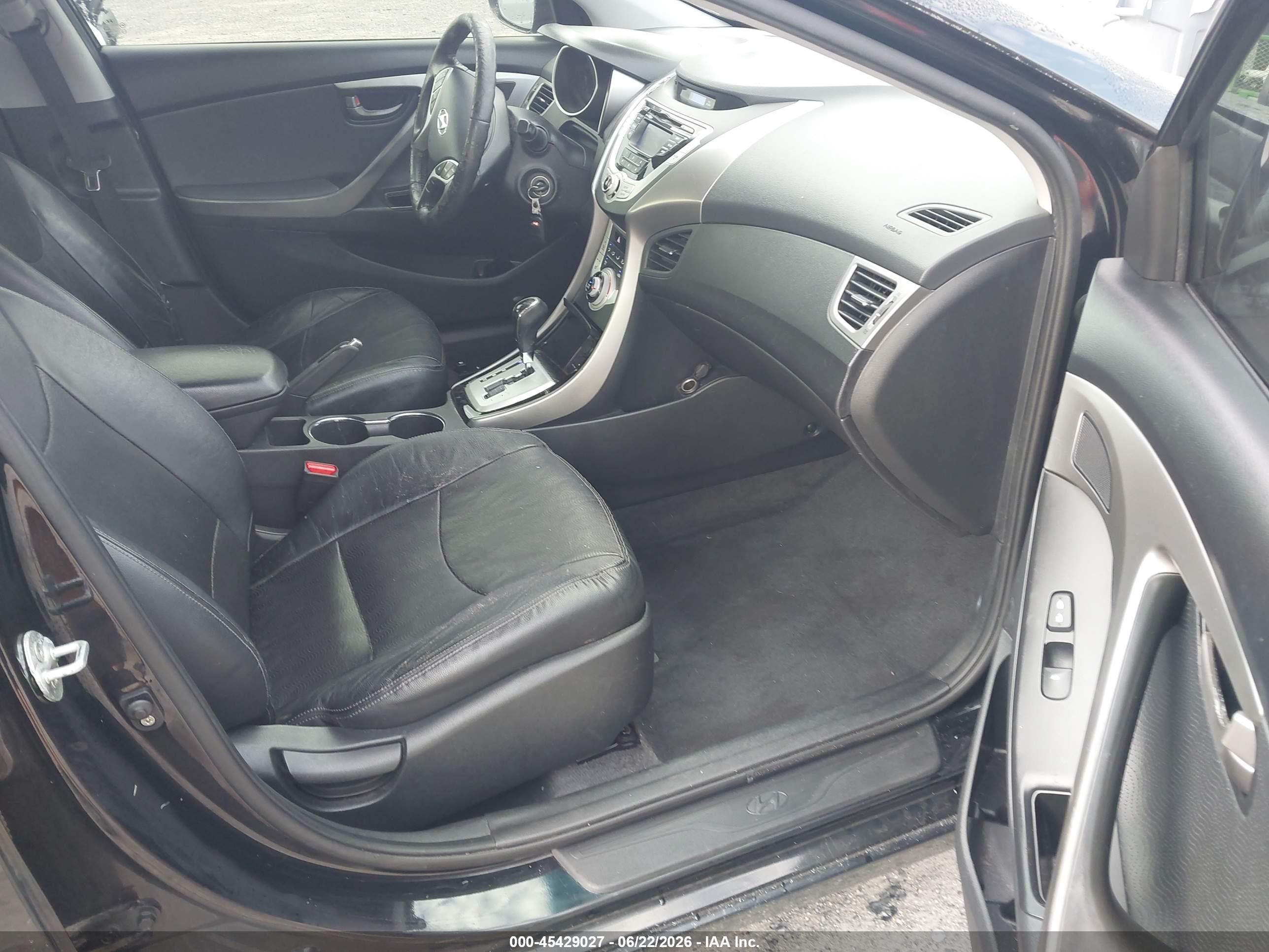 2012 Hyundai Elantra Limited (ulsan Plant) Black vin: KMHDH4AE6CU325997