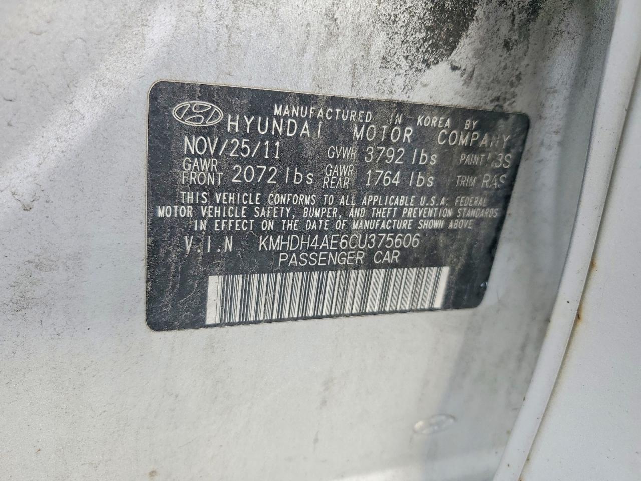 2012 Hyundai Elantra Gls Silver vin: KMHDH4AE6CU375606