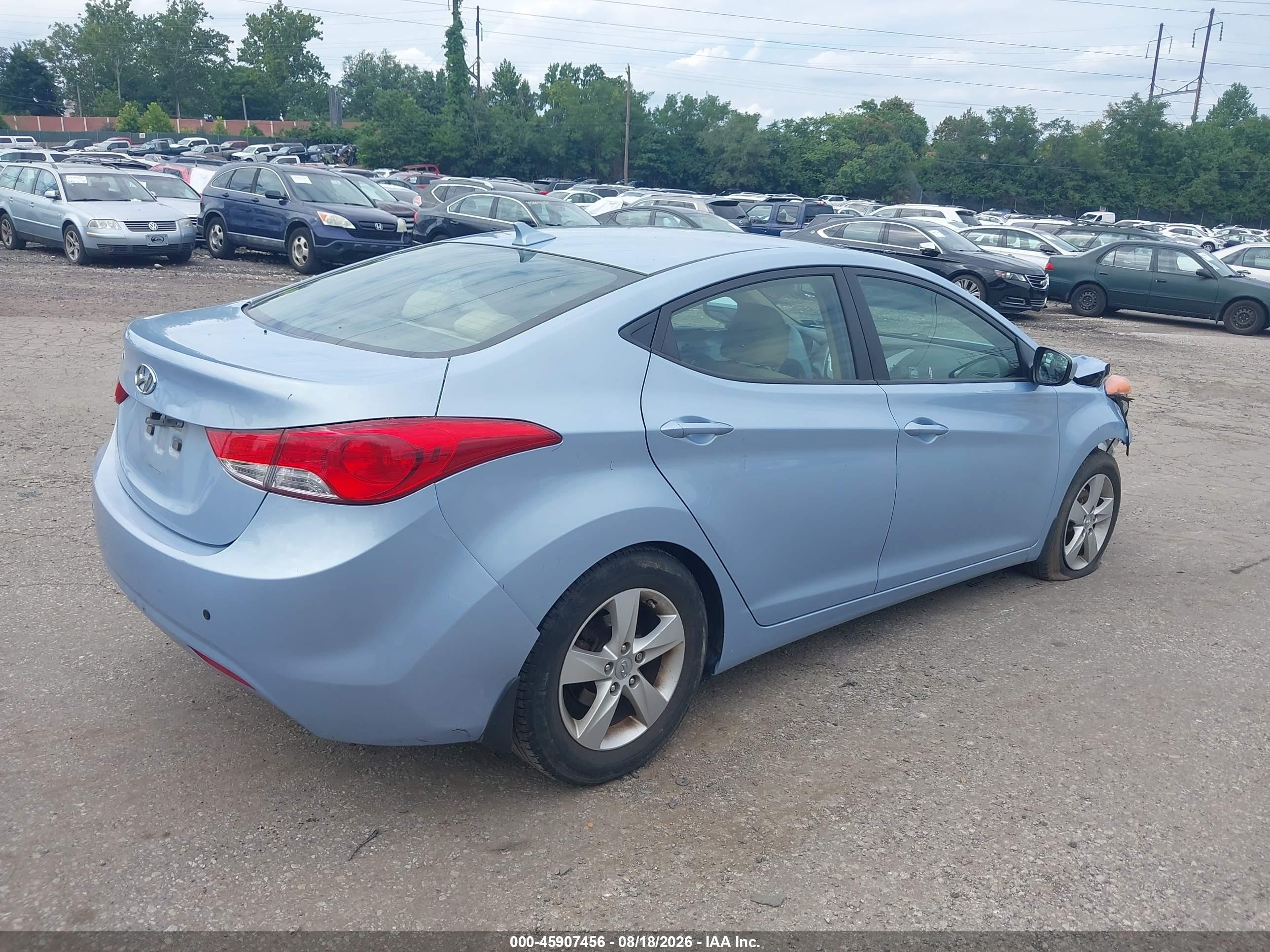 2012 Hyundai Elantra Gls (ulsan Plant) Light Blue vin: KMHDH4AE6CU376691