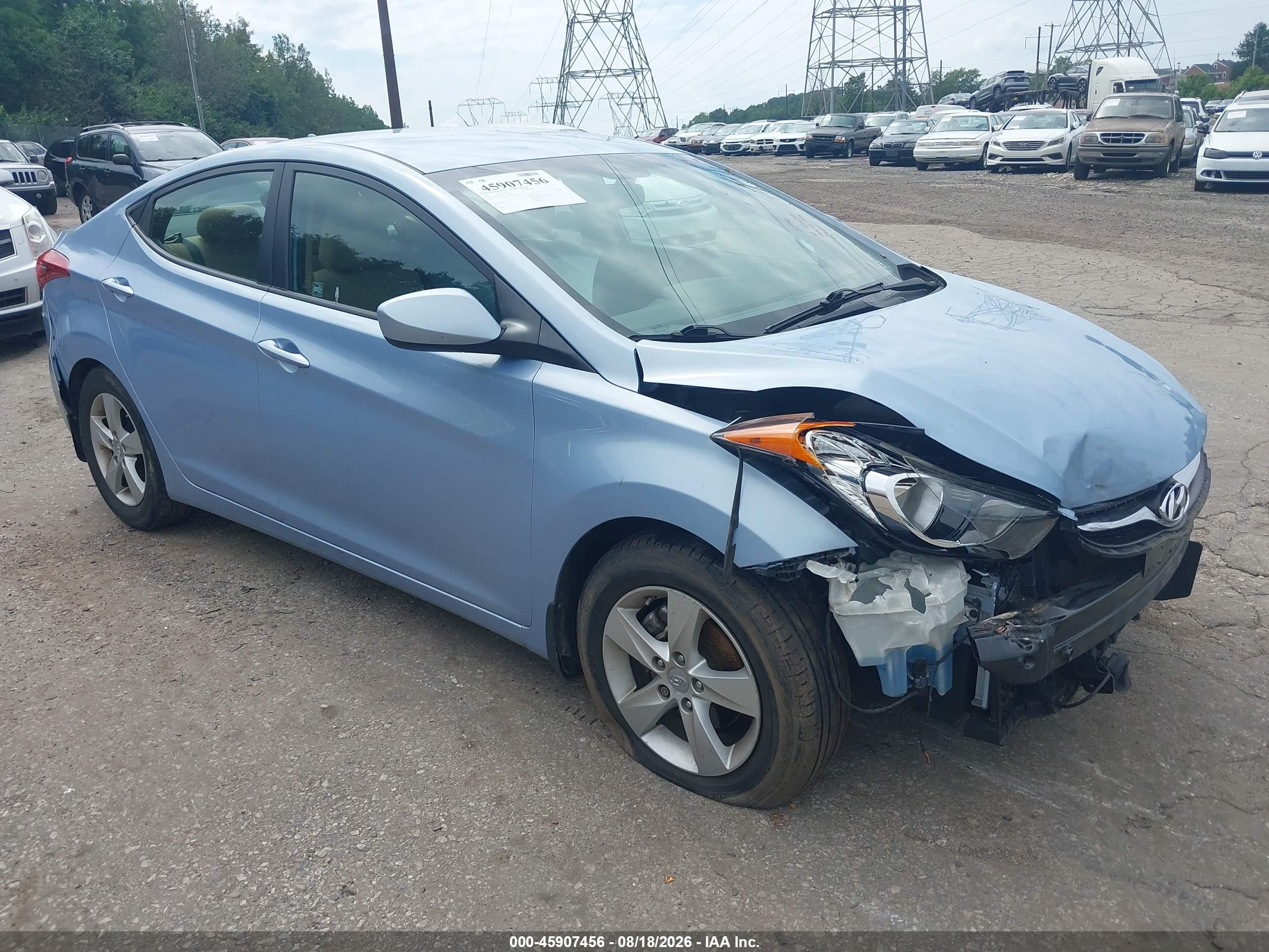 2012 Hyundai Elantra Gls (ulsan Plant) Light Blue vin: KMHDH4AE6CU376691