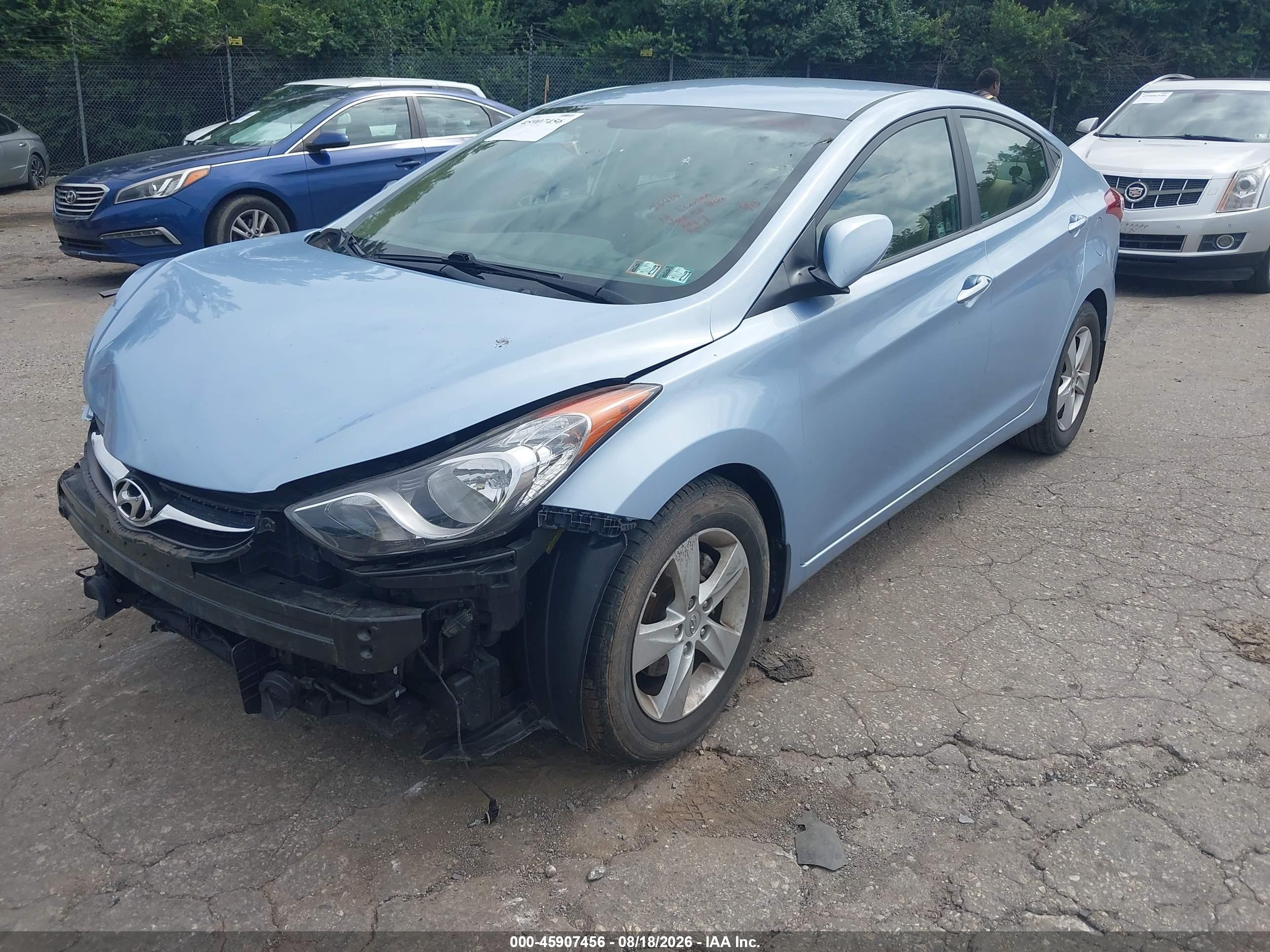 2012 Hyundai Elantra Gls (ulsan Plant) Light Blue vin: KMHDH4AE6CU376691