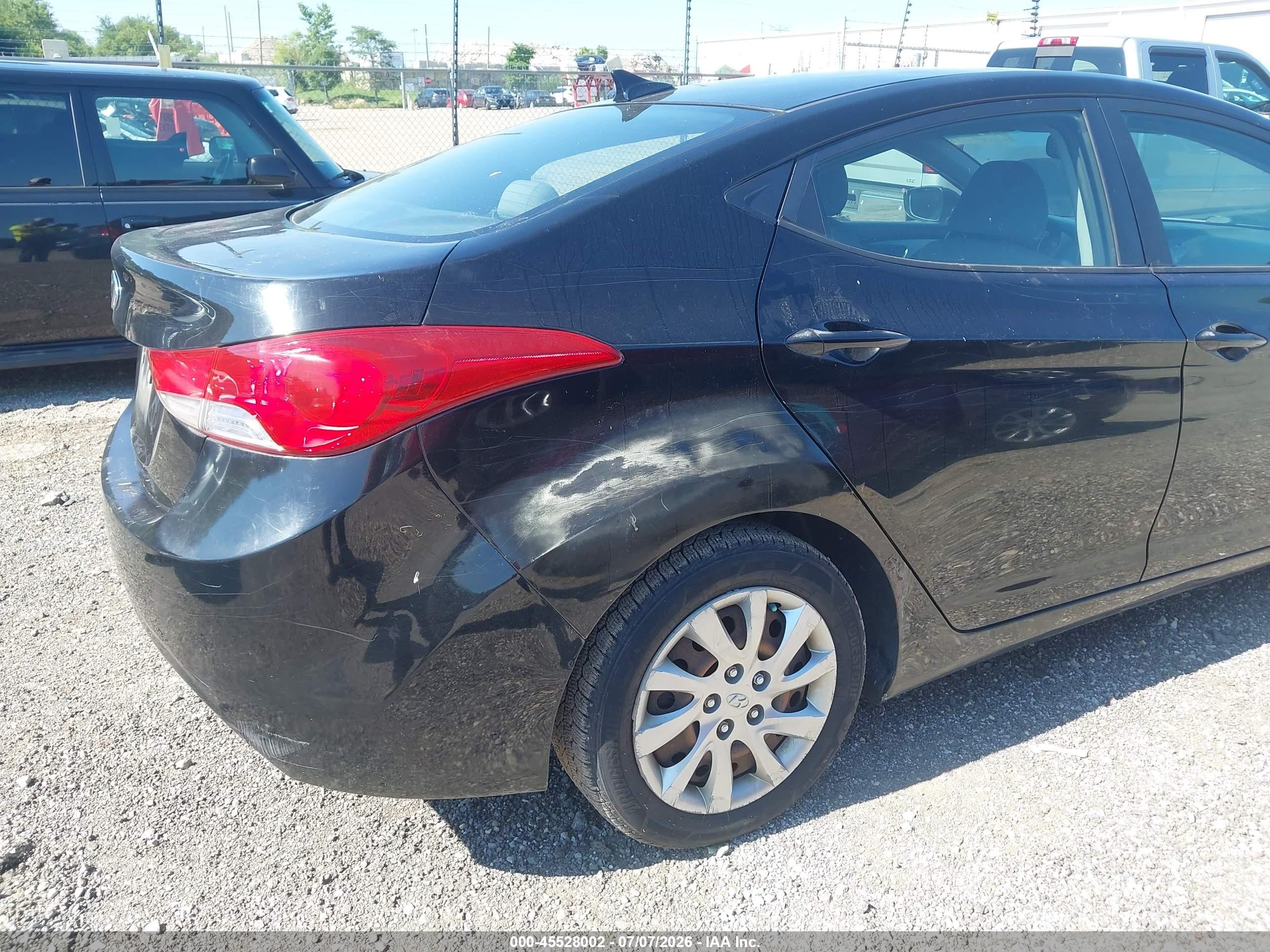 2012 Hyundai Elantra Gls (ulsan Plant) Black vin: KMHDH4AE6CU456718