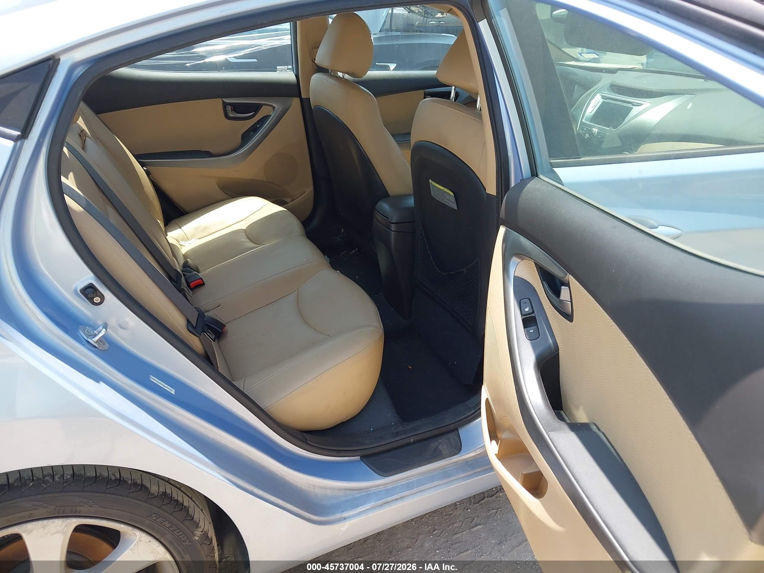 2012 Hyundai Elantra Limited (ulsan Plant) Light Blue vin: KMHDH4AE6CU473714