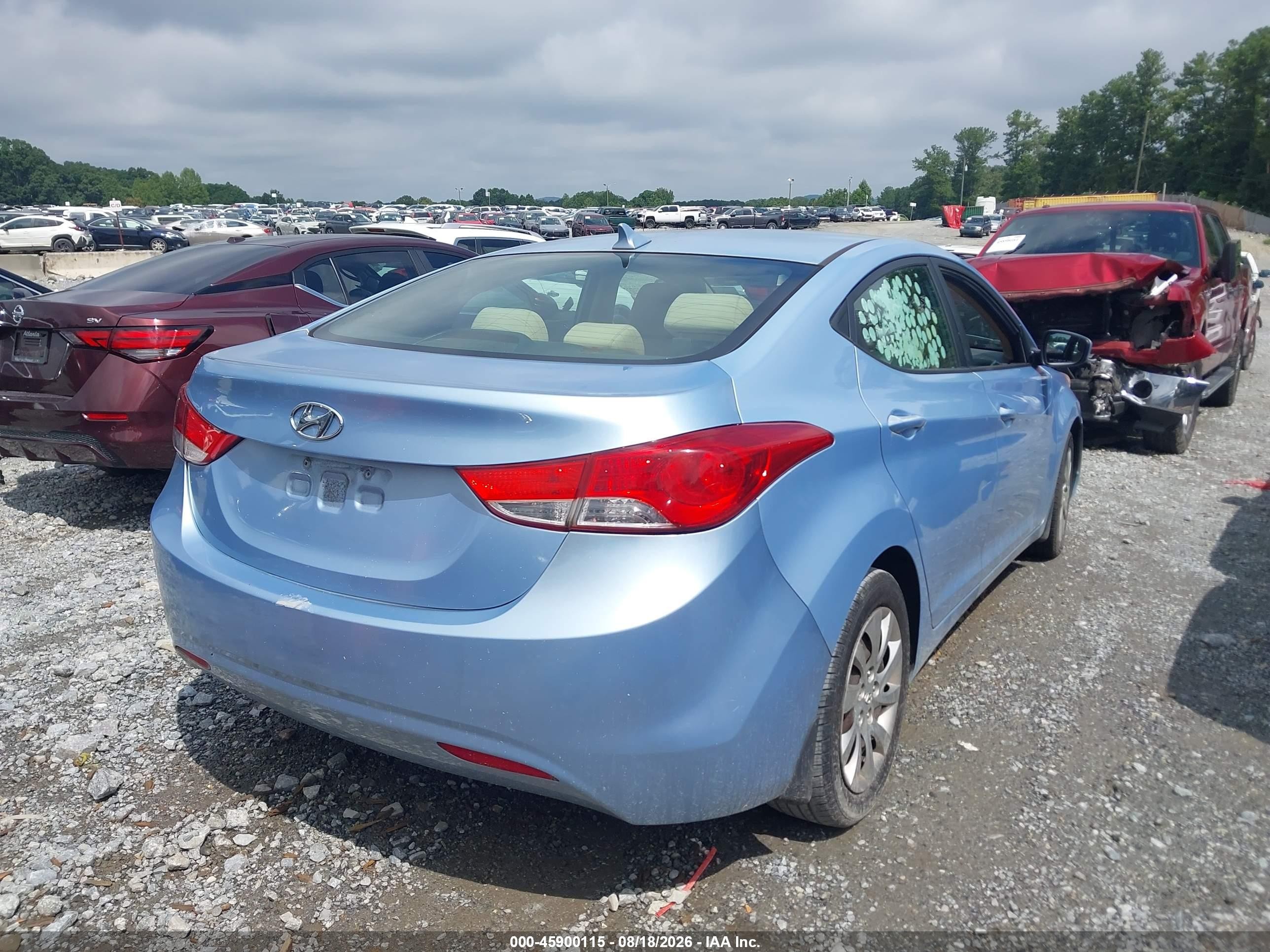 2013 Hyundai Elantra Gls (ulsan Plant) Light Blue vin: KMHDH4AE6DU484570