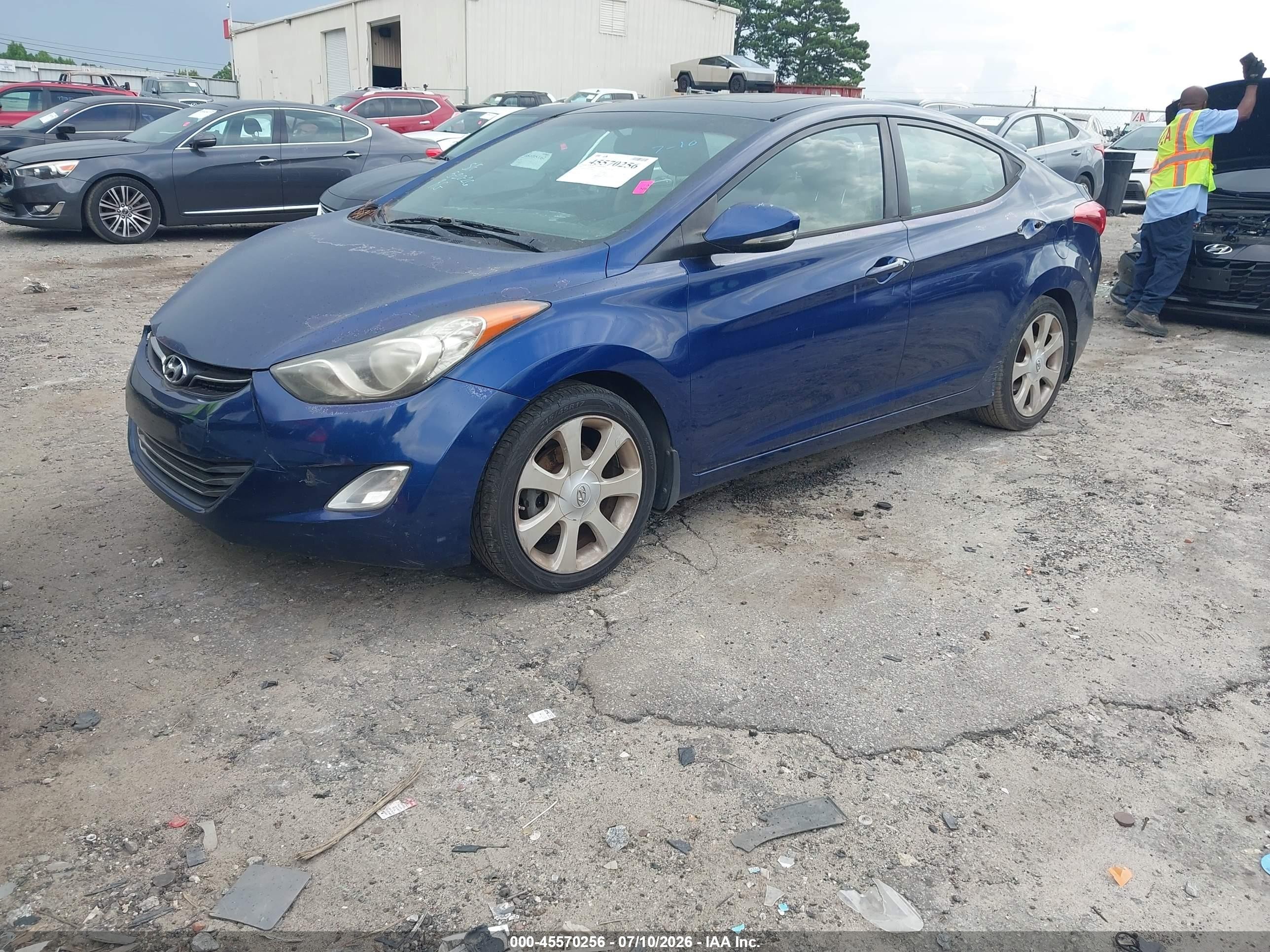 2013 Hyundai Elantra Limited Blue vin: KMHDH4AE6DU516871