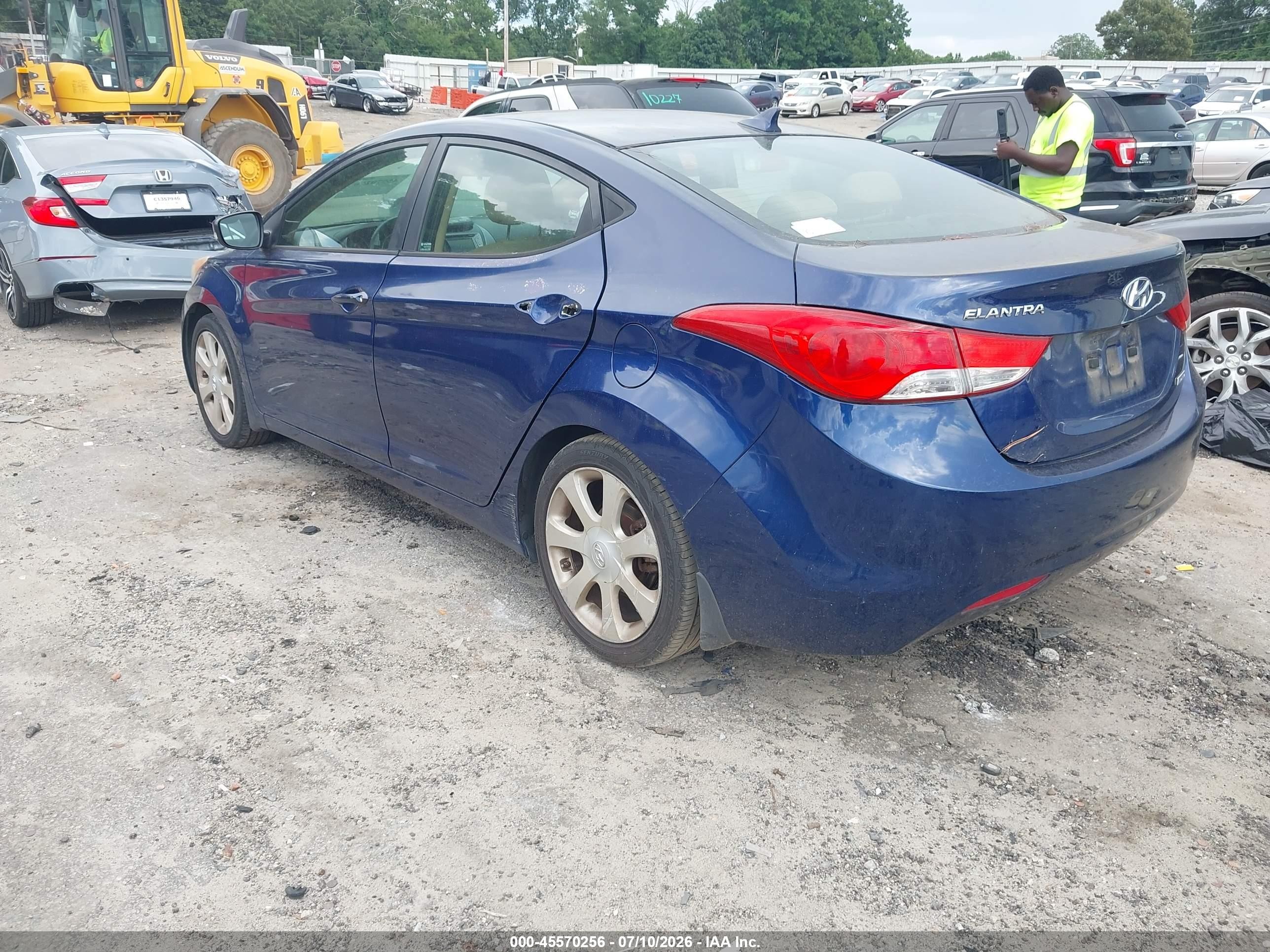 2013 Hyundai Elantra Limited Blue vin: KMHDH4AE6DU516871