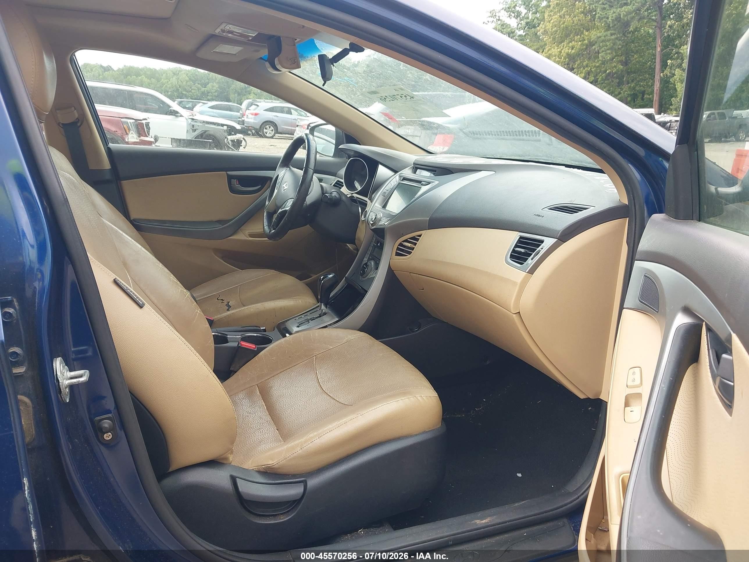 2013 Hyundai Elantra Limited Blue vin: KMHDH4AE6DU516871