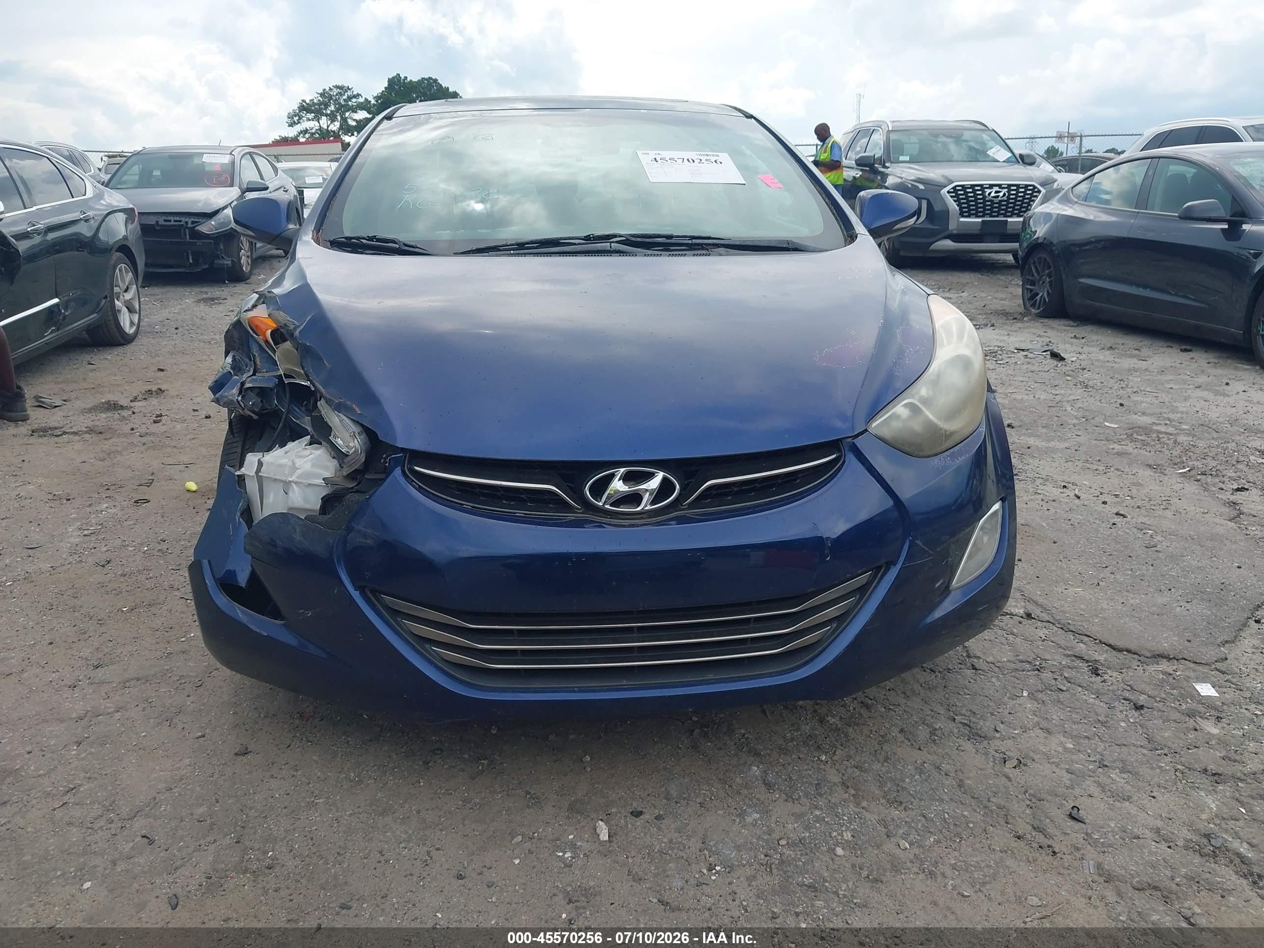 2013 Hyundai Elantra Limited Blue vin: KMHDH4AE6DU516871