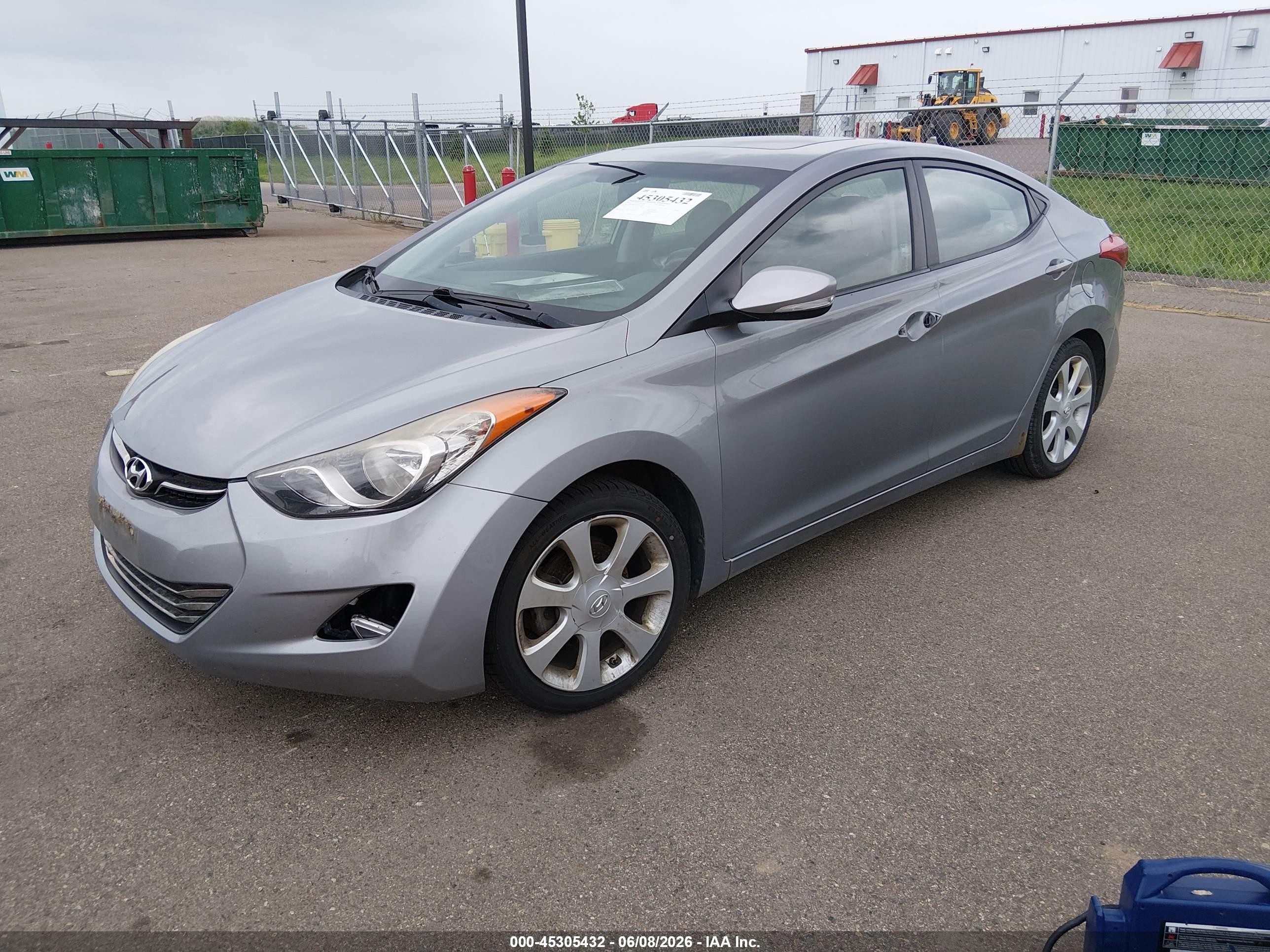 2013 Hyundai Elantra Limited Gray vin: KMHDH4AE6DU521505