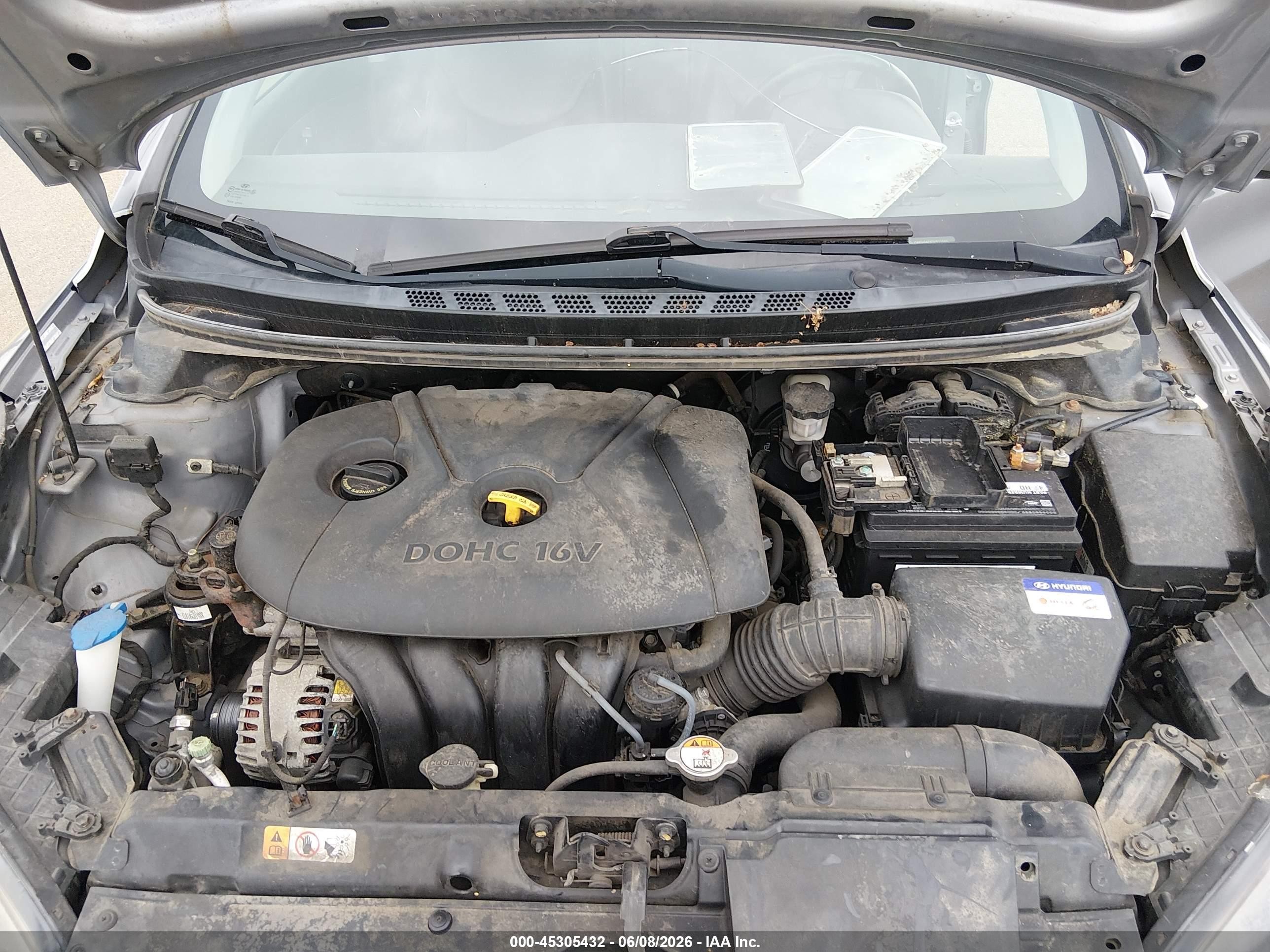 2013 Hyundai Elantra Limited Gray vin: KMHDH4AE6DU521505
