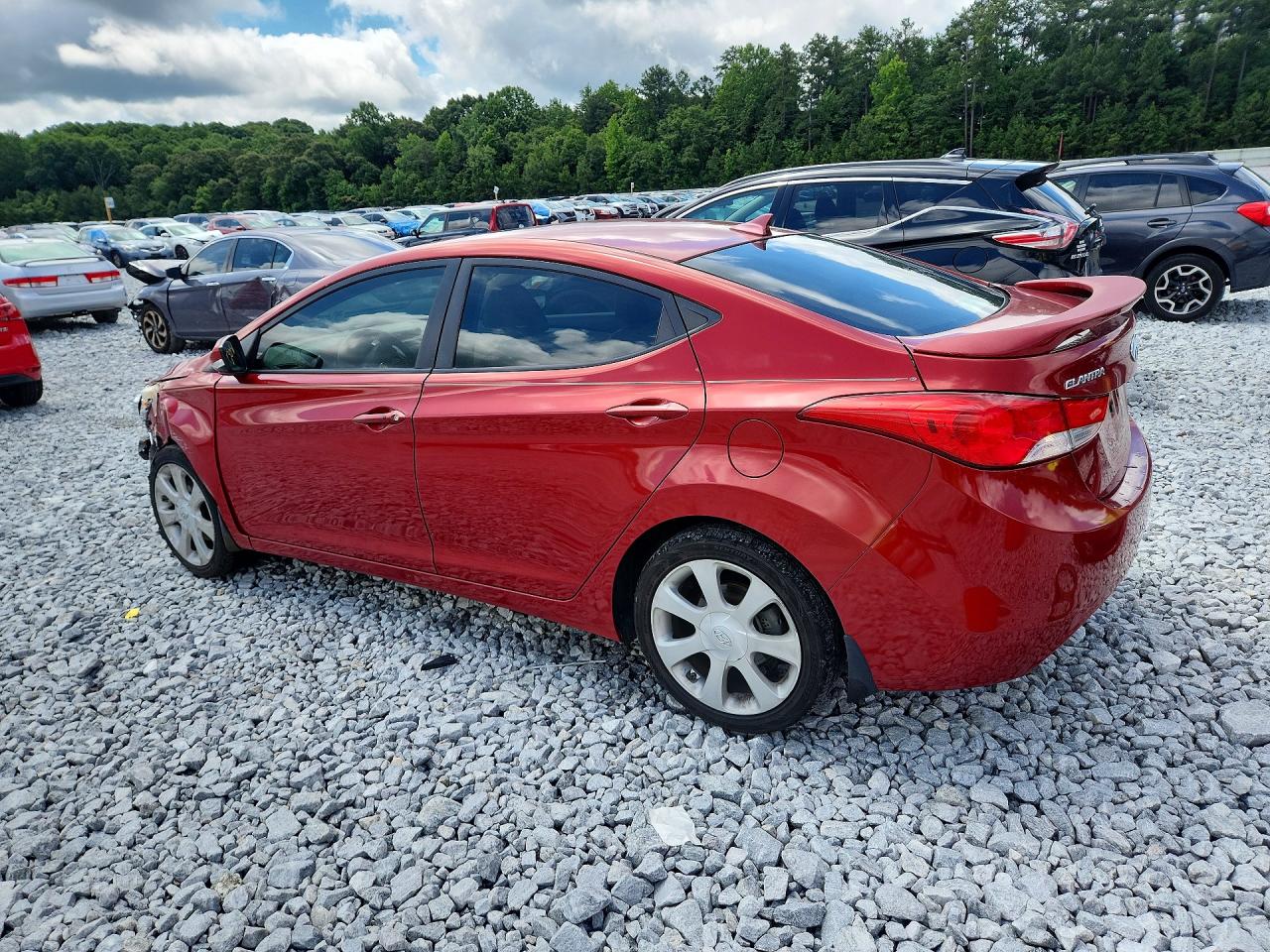 2013 Hyundai Elantra Limited Burgundy vin: KMHDH4AE6DU526834