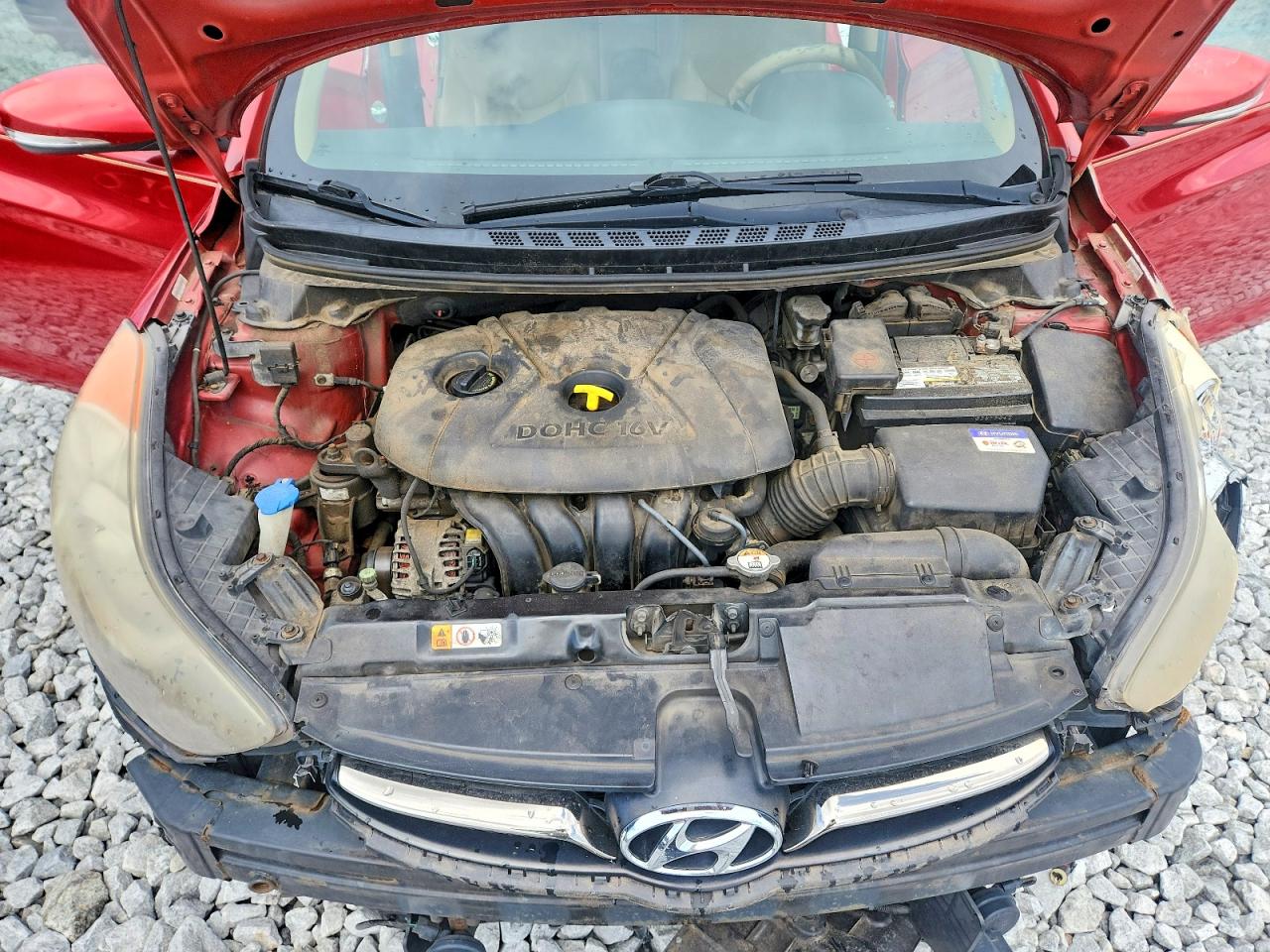 2013 Hyundai Elantra Limited Burgundy vin: KMHDH4AE6DU526834