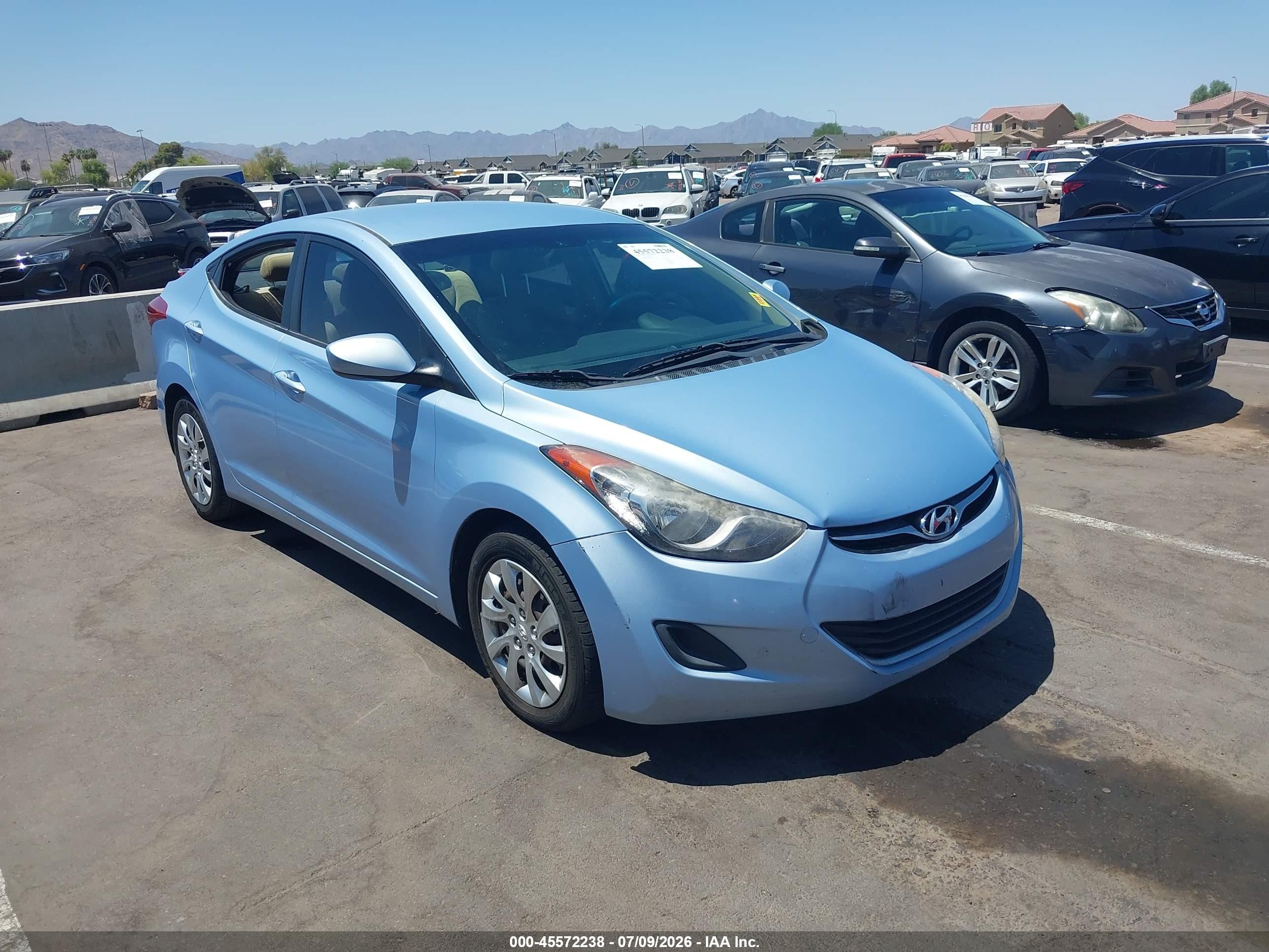 2013 Hyundai Elantra Gls Light Blue vin: KMHDH4AE6DU540796