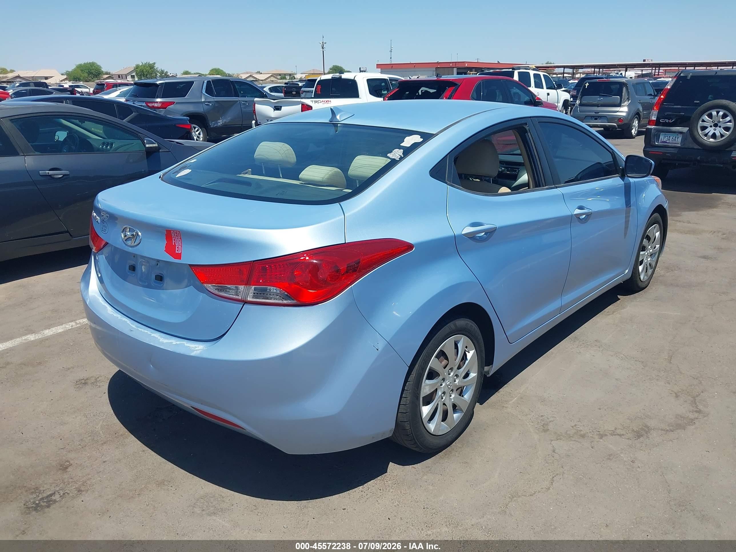 2013 Hyundai Elantra Gls Light Blue vin: KMHDH4AE6DU540796