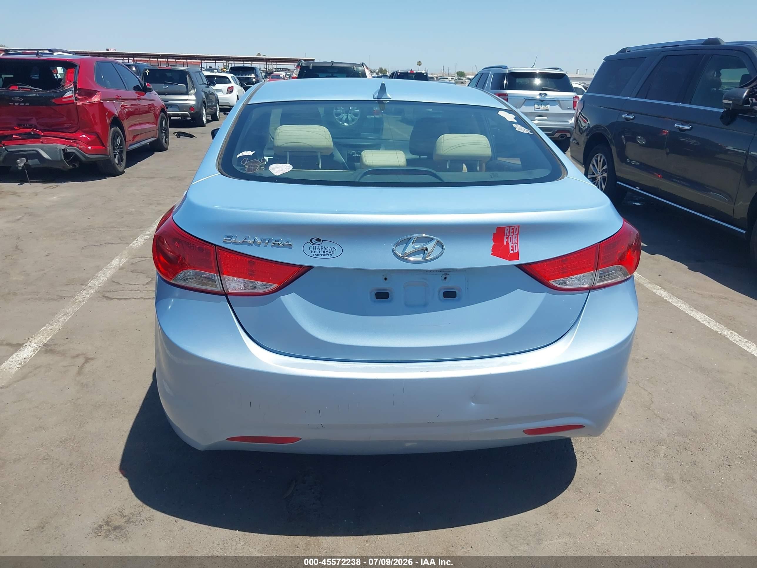 2013 Hyundai Elantra Gls Light Blue vin: KMHDH4AE6DU540796