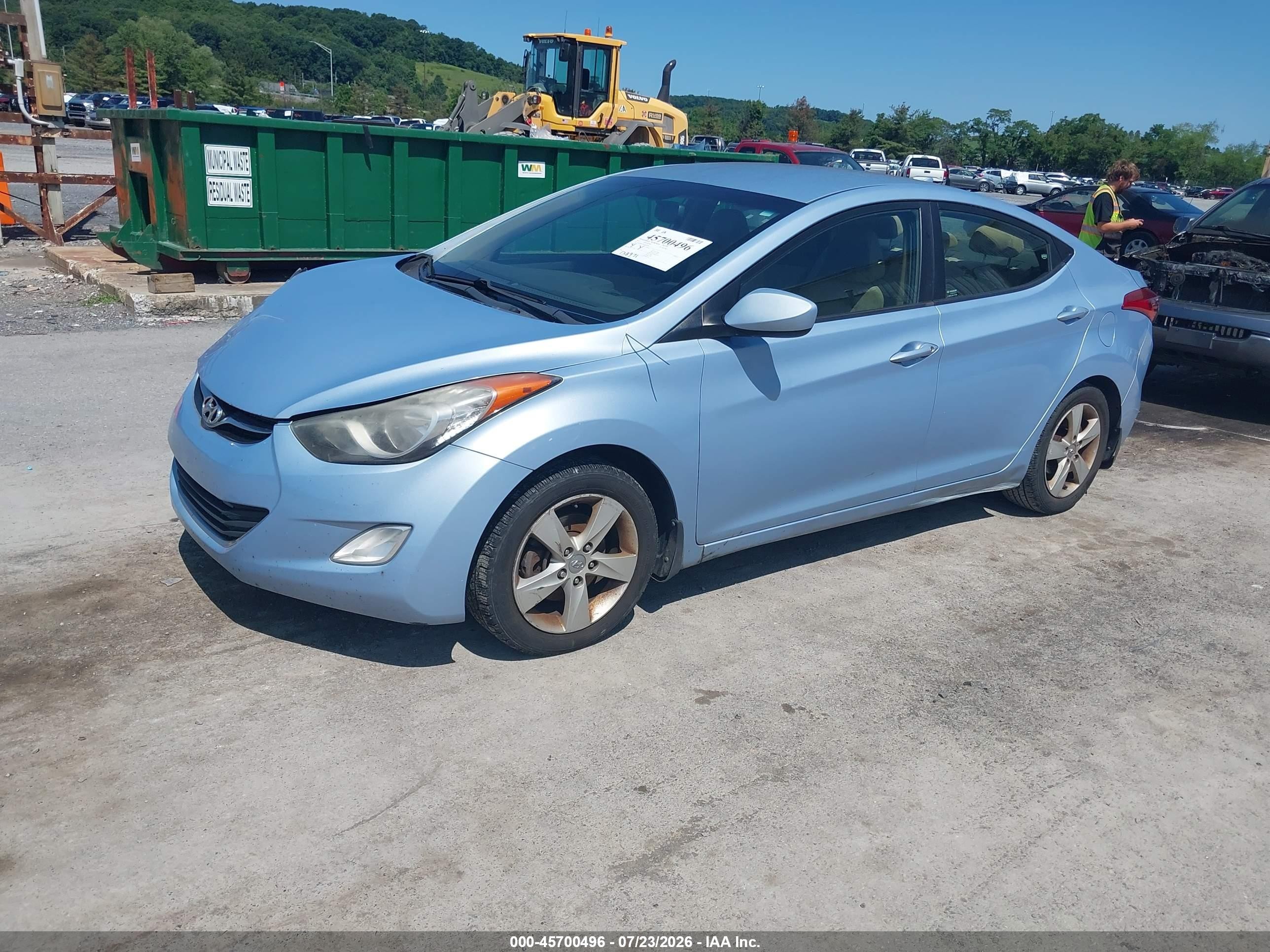 2013 Hyundai Elantra Gls Light Blue vin: KMHDH4AE6DU548185