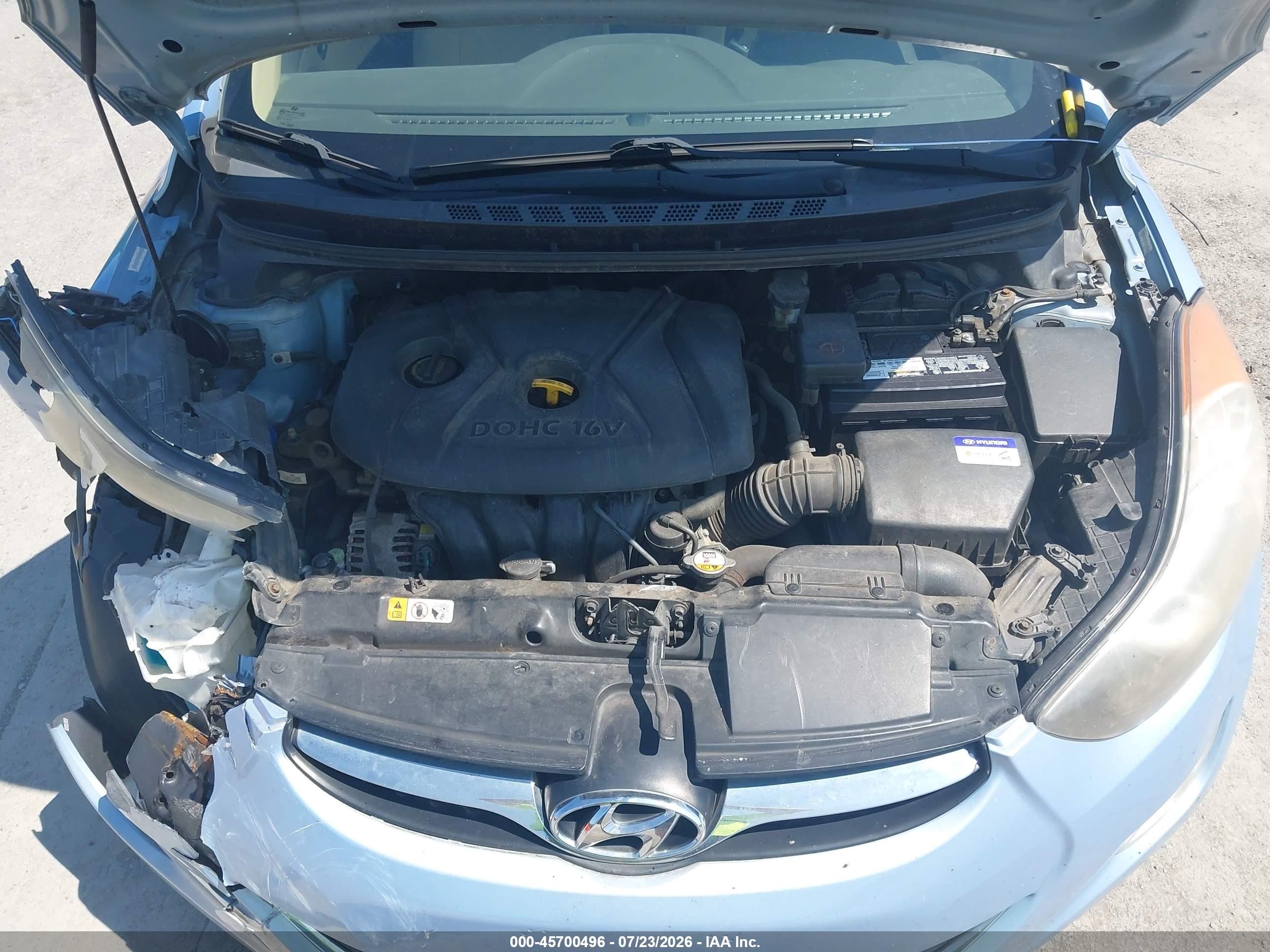 2013 Hyundai Elantra Gls Light Blue vin: KMHDH4AE6DU548185