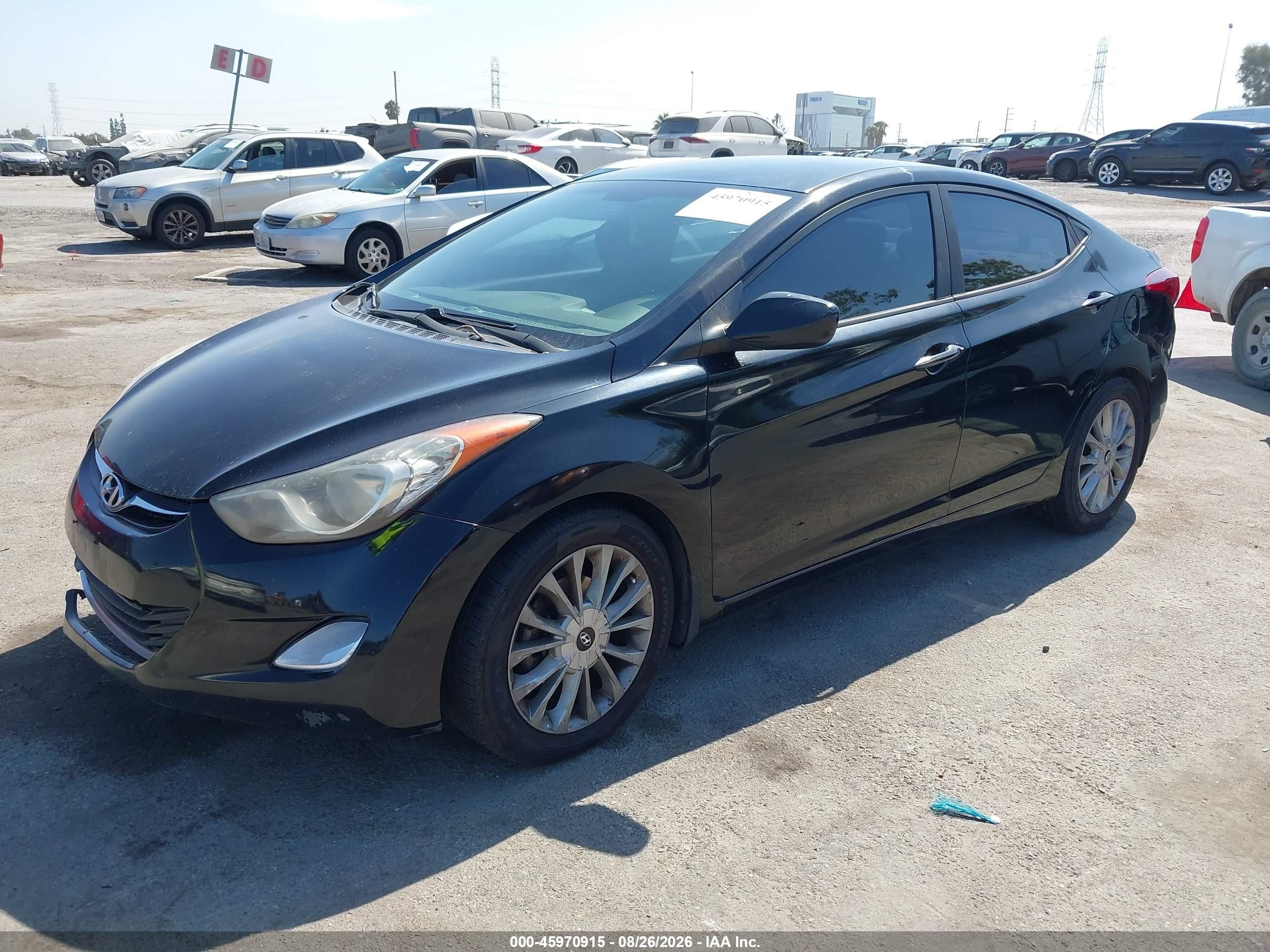 2013 Hyundai Elantra Gls Черный vin: KMHDH4AE6DU556822