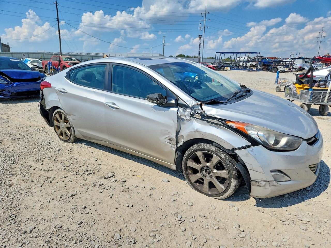 2013 Hyundai Elantra Limited Gray vin: KMHDH4AE6DU580151