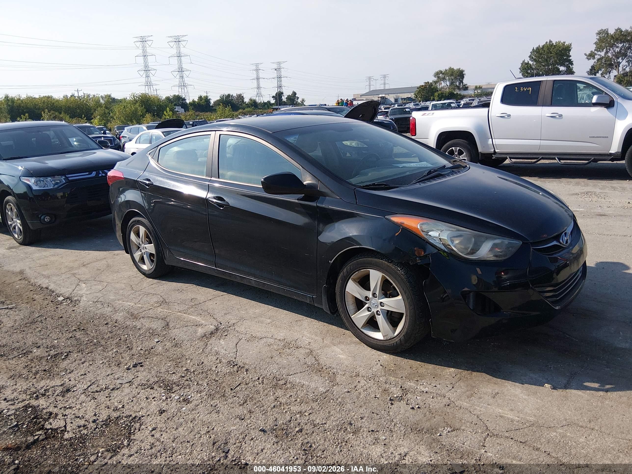 2013 Hyundai Elantra Gls Black vin: KMHDH4AE6DU598813