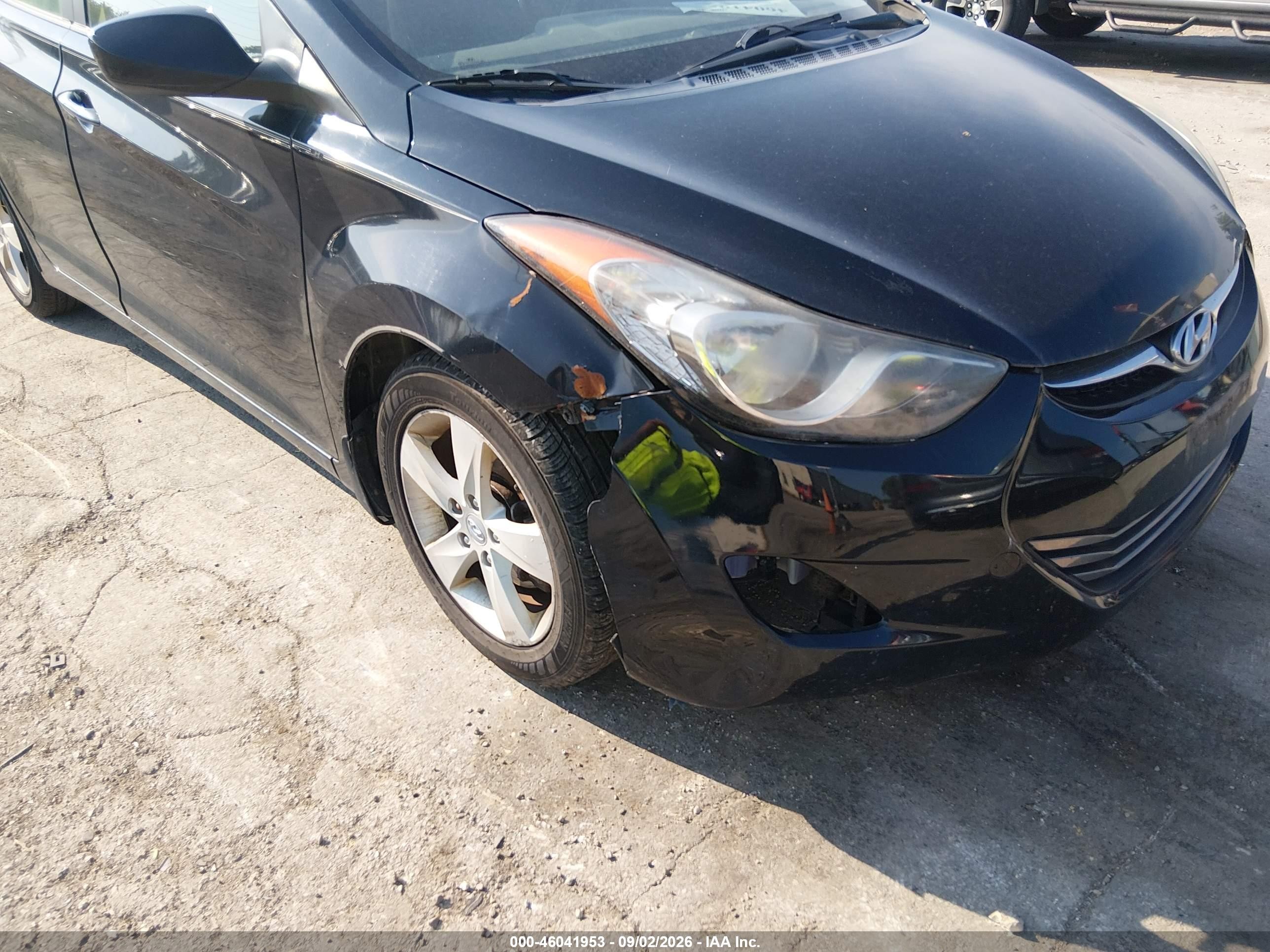 2013 Hyundai Elantra Gls Black vin: KMHDH4AE6DU598813
