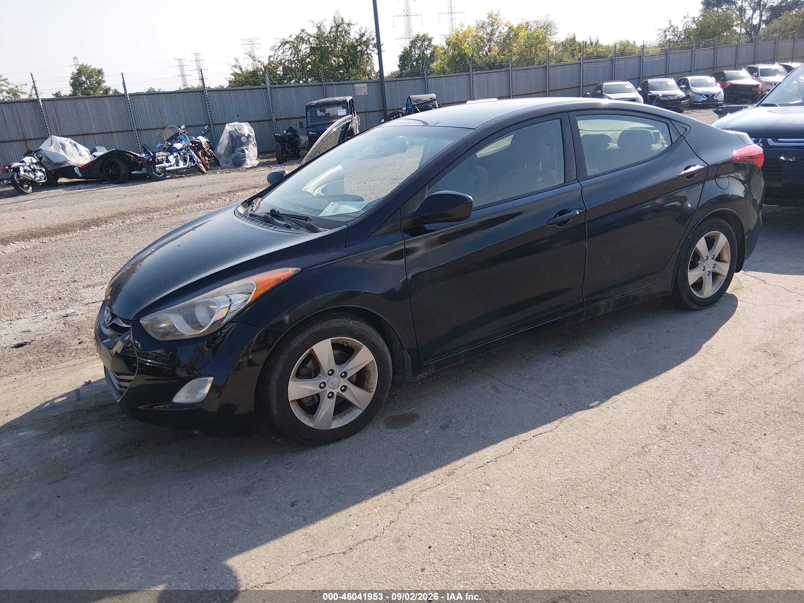 2013 Hyundai Elantra Gls Black vin: KMHDH4AE6DU598813