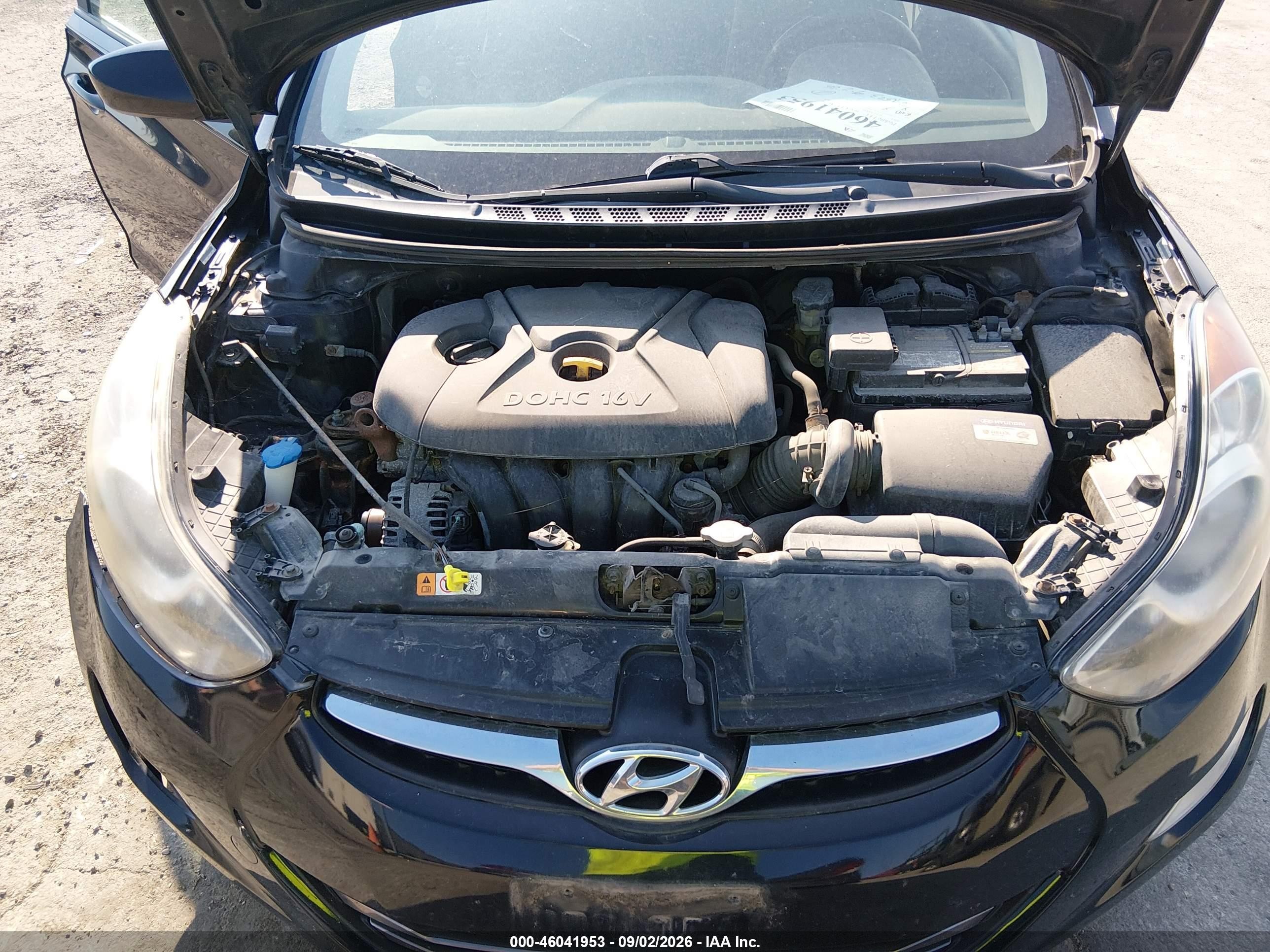 2013 Hyundai Elantra Gls Black vin: KMHDH4AE6DU598813