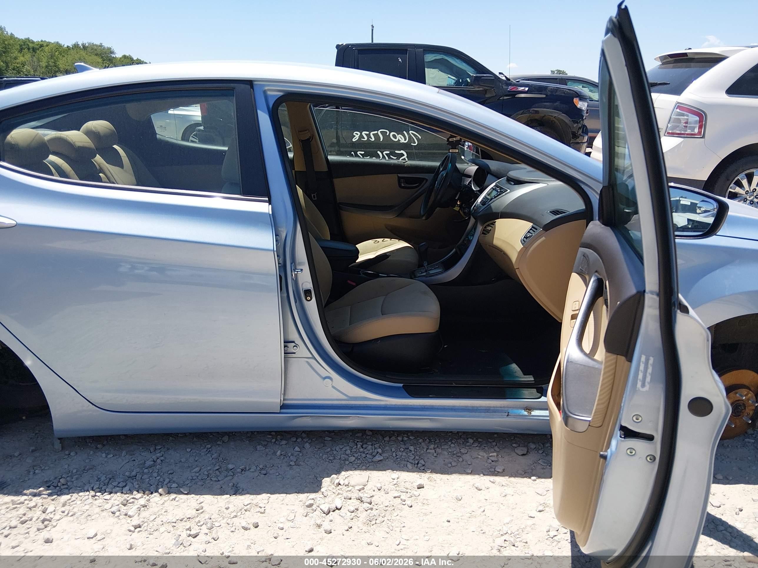 2013 Hyundai Elantra Gls Light Blue vin: KMHDH4AE6DU610636