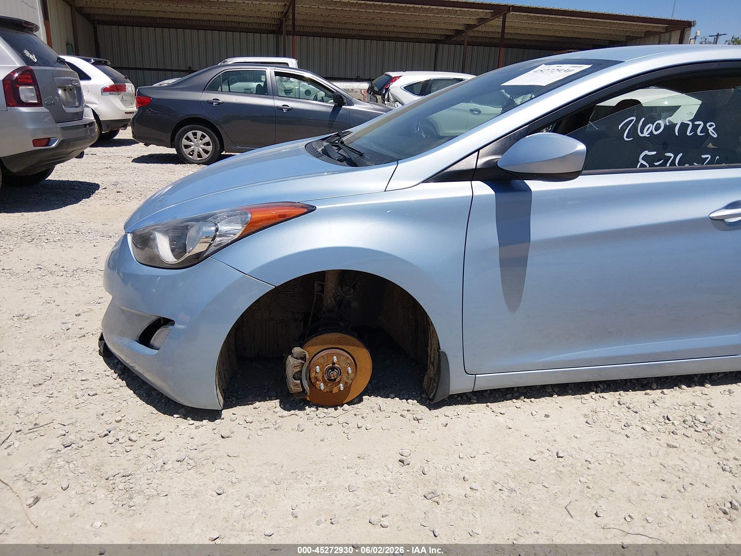 2013 Hyundai Elantra Gls Light Blue vin: KMHDH4AE6DU610636