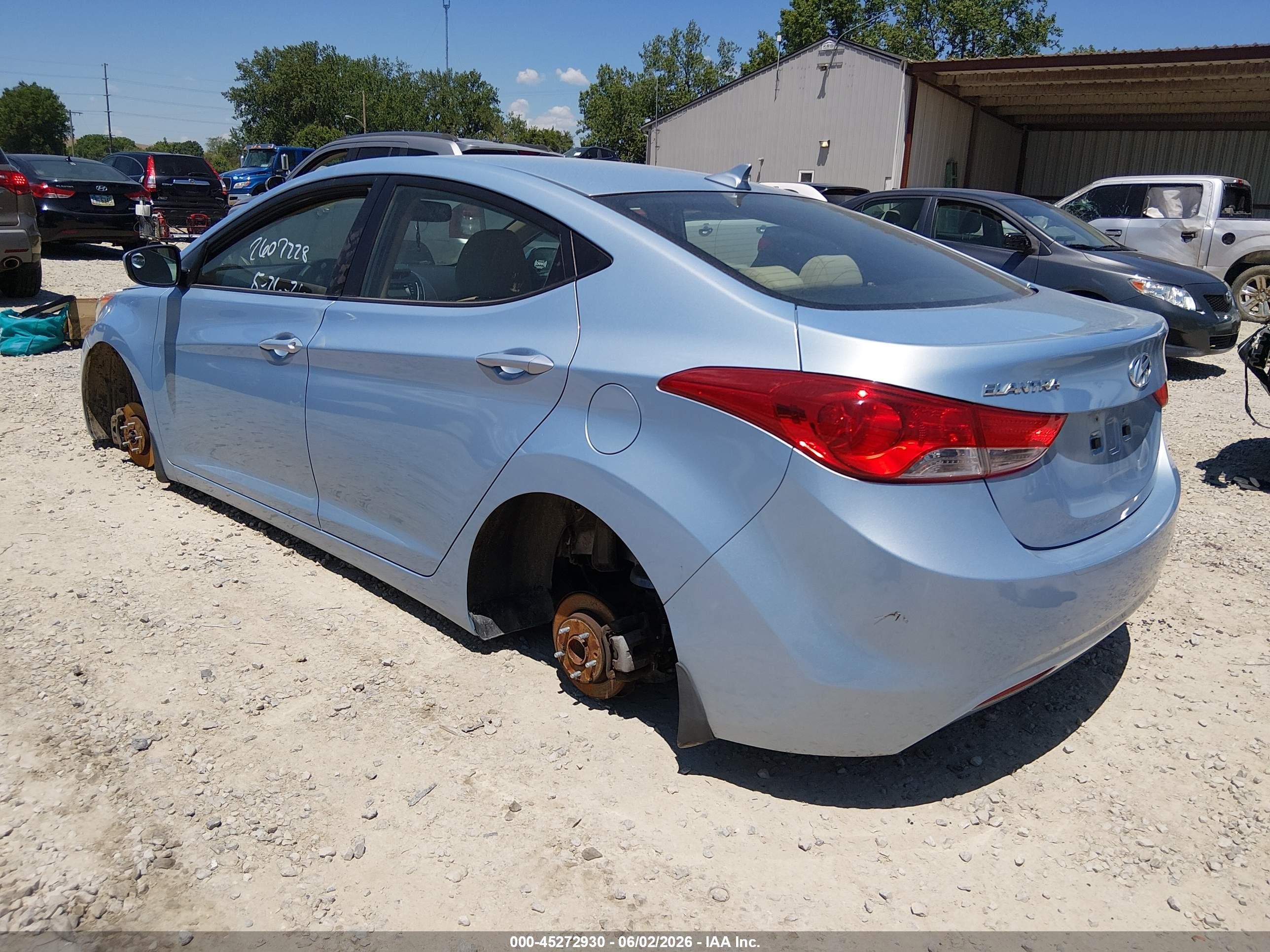 2013 Hyundai Elantra Gls Light Blue vin: KMHDH4AE6DU610636