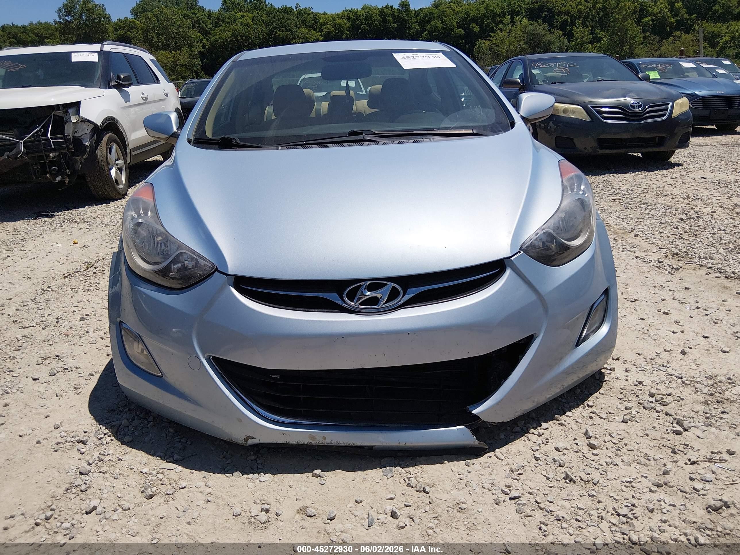 2013 Hyundai Elantra Gls Light Blue vin: KMHDH4AE6DU610636