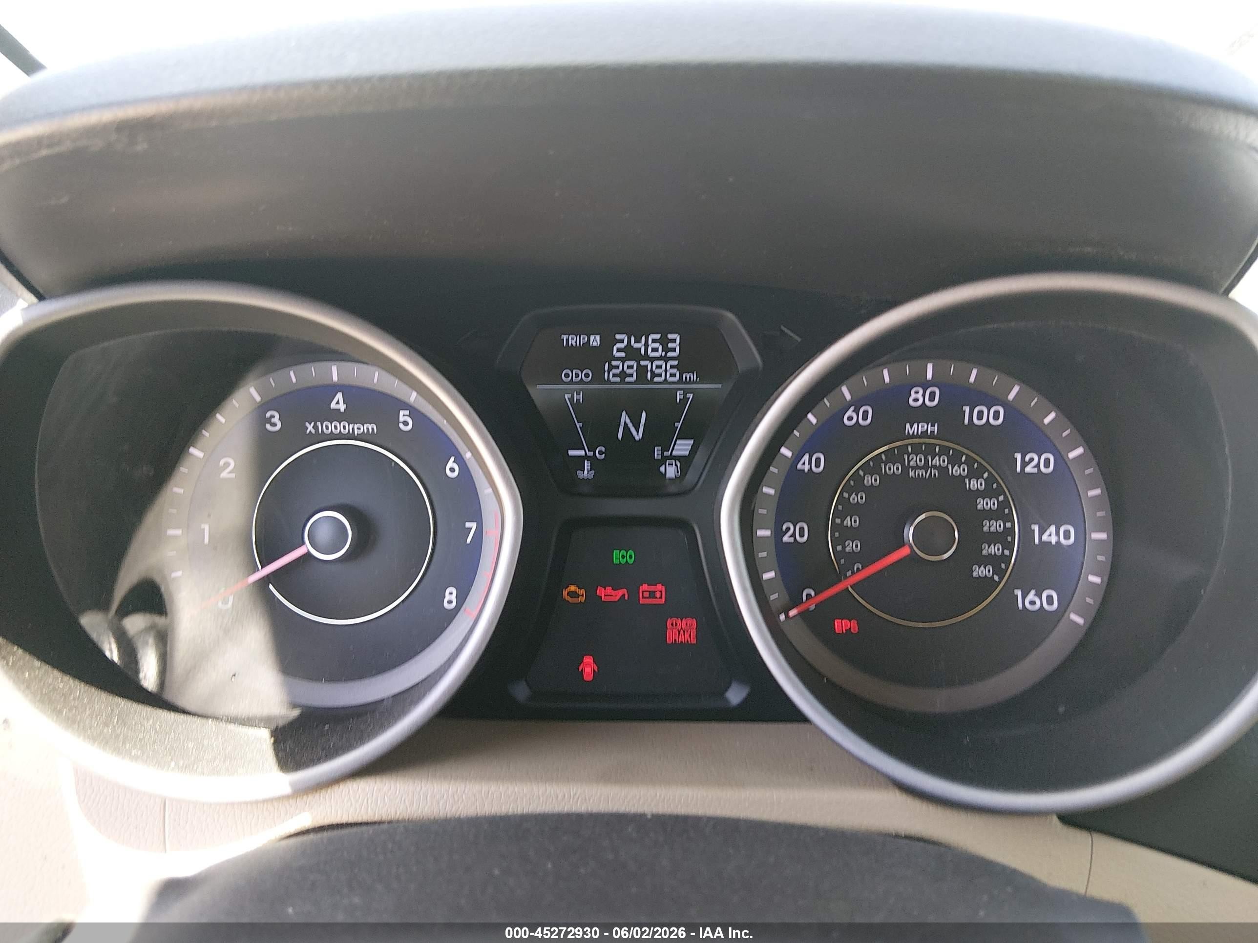 2013 Hyundai Elantra Gls Light Blue vin: KMHDH4AE6DU610636