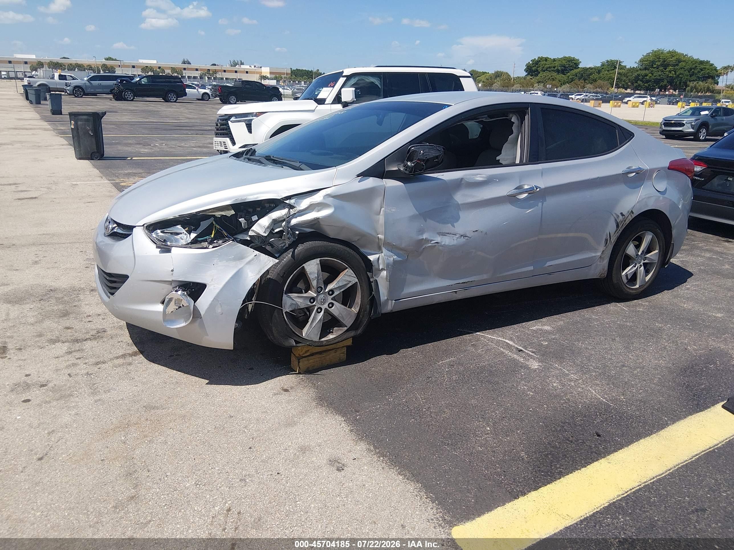 2013 Hyundai Elantra Gls Gray vin: KMHDH4AE6DU664065