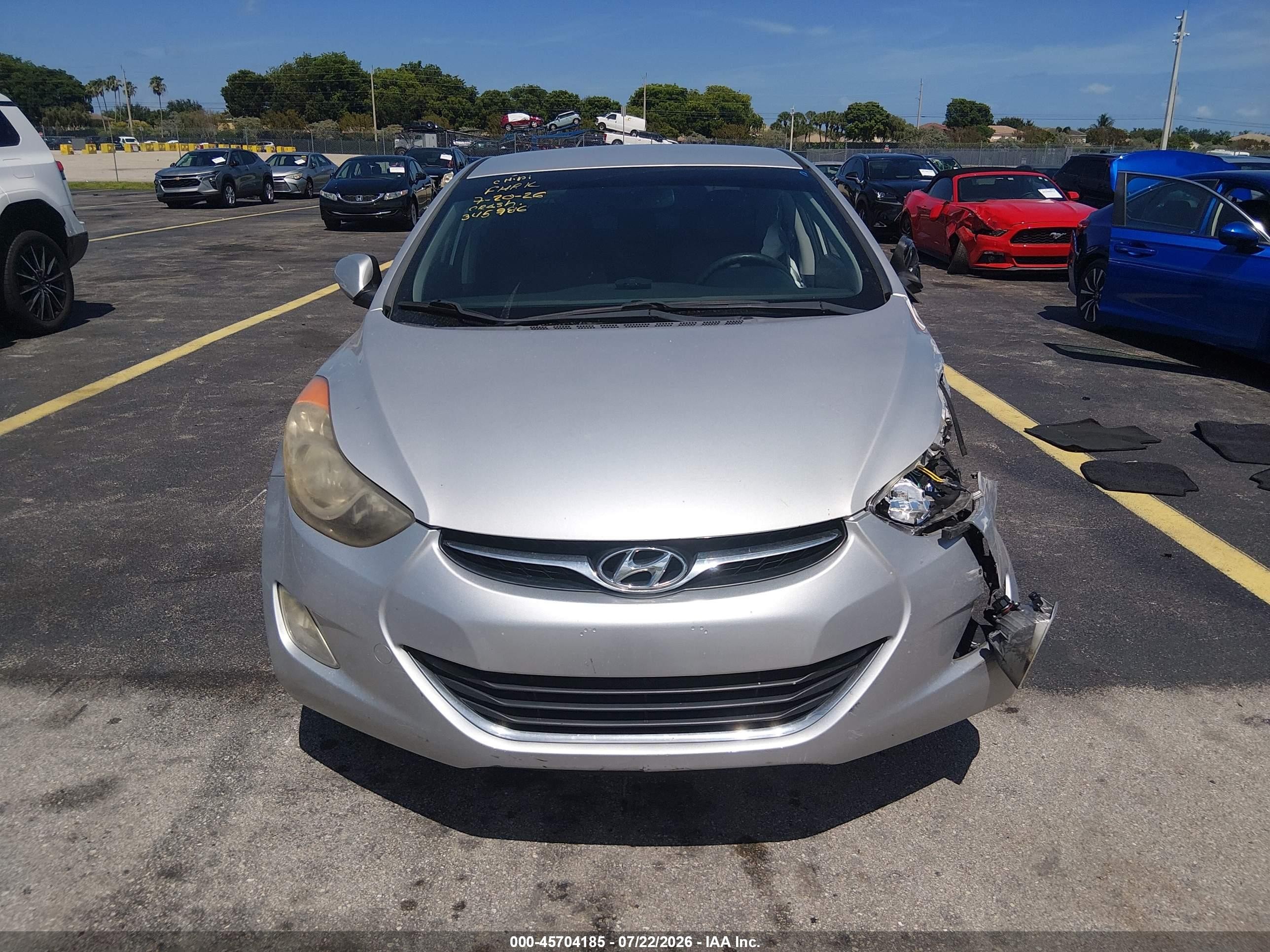 2013 Hyundai Elantra Gls Gray vin: KMHDH4AE6DU664065