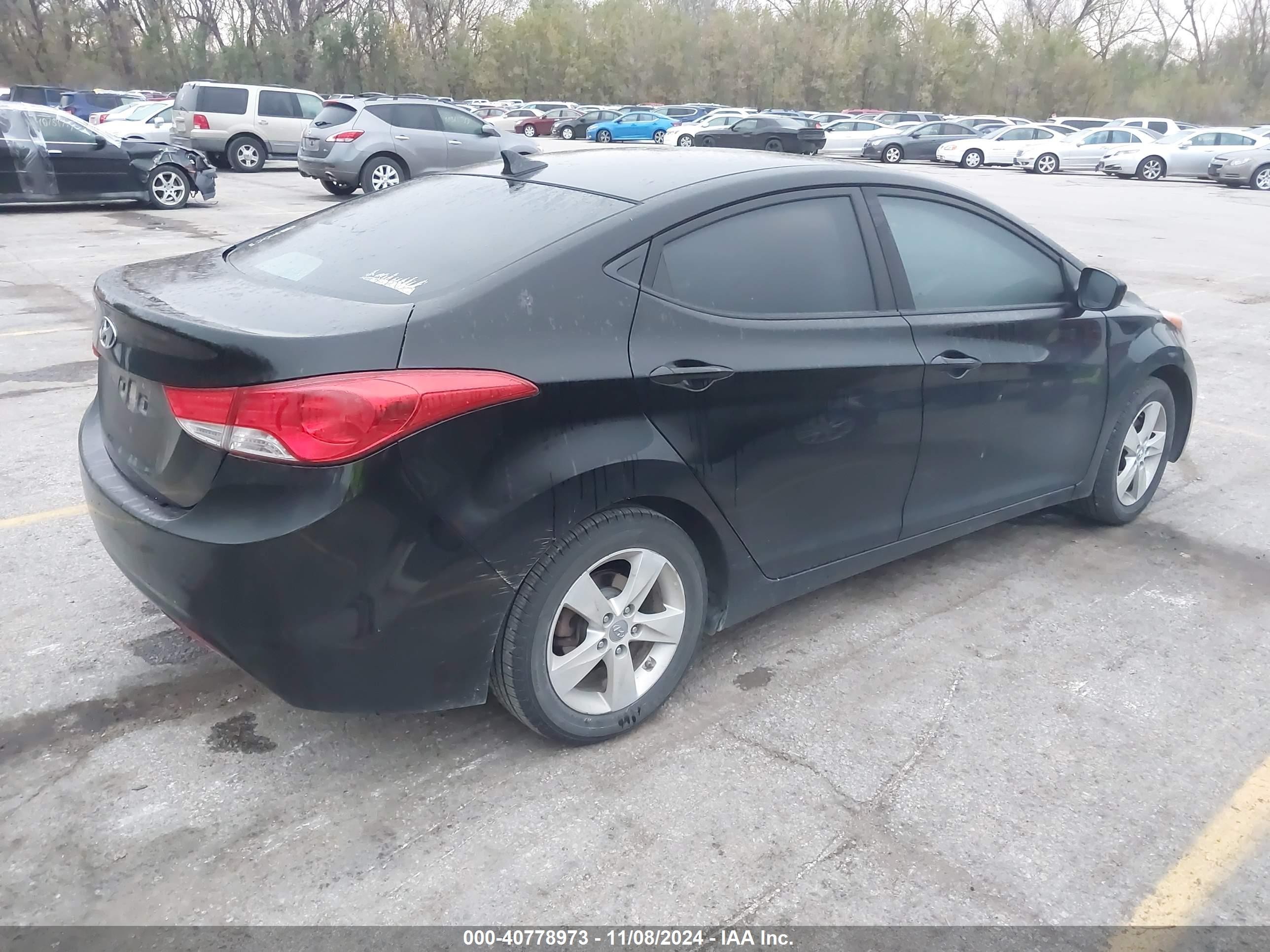 2013 Hyundai Elantra Gls Black vin: KMHDH4AE6DU693467