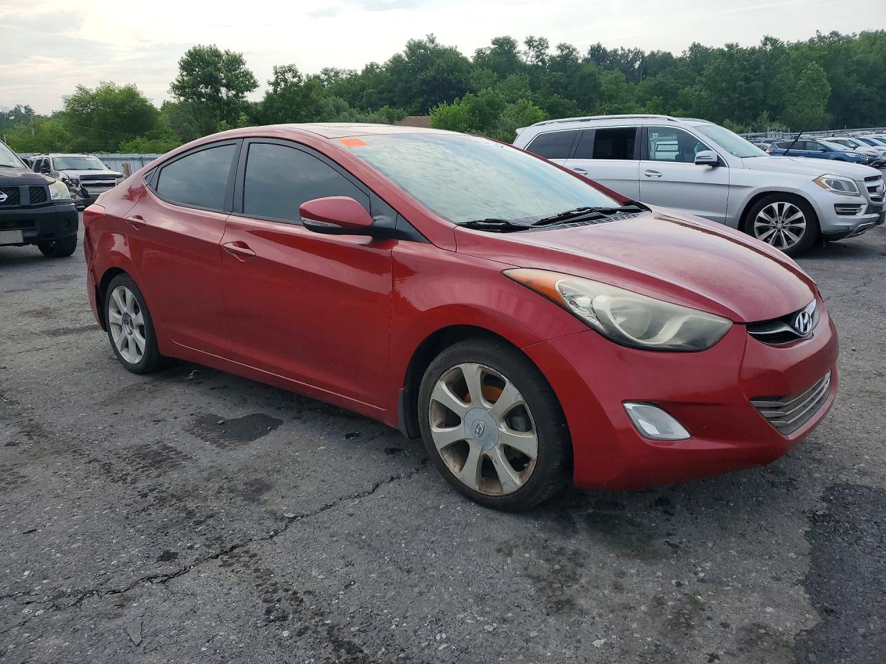 2013 Hyundai Elantra Limited Maroon vin: KMHDH4AE6DU696594