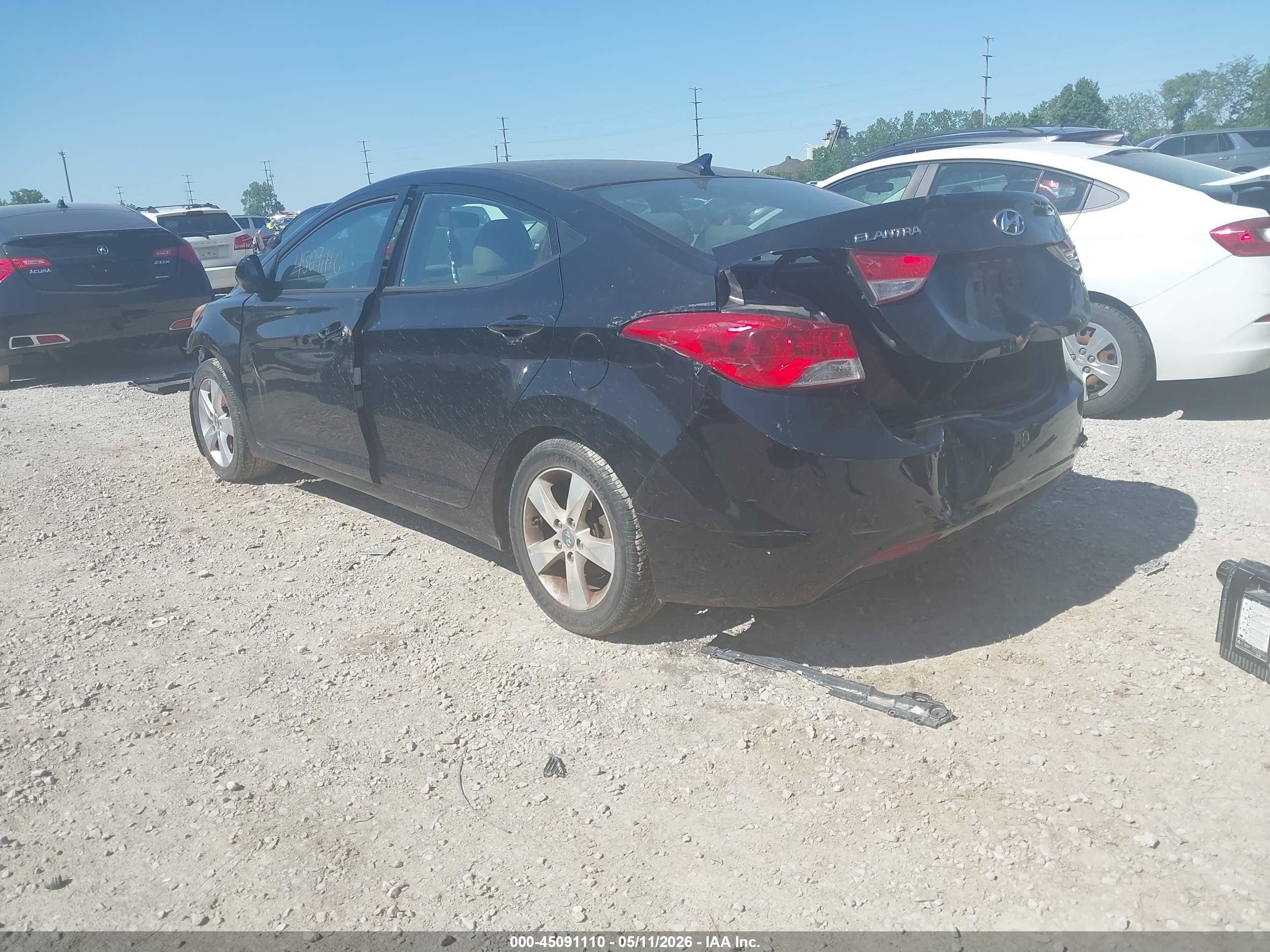 2013 Hyundai Elantra Gls Black vin: KMHDH4AE6DU717959