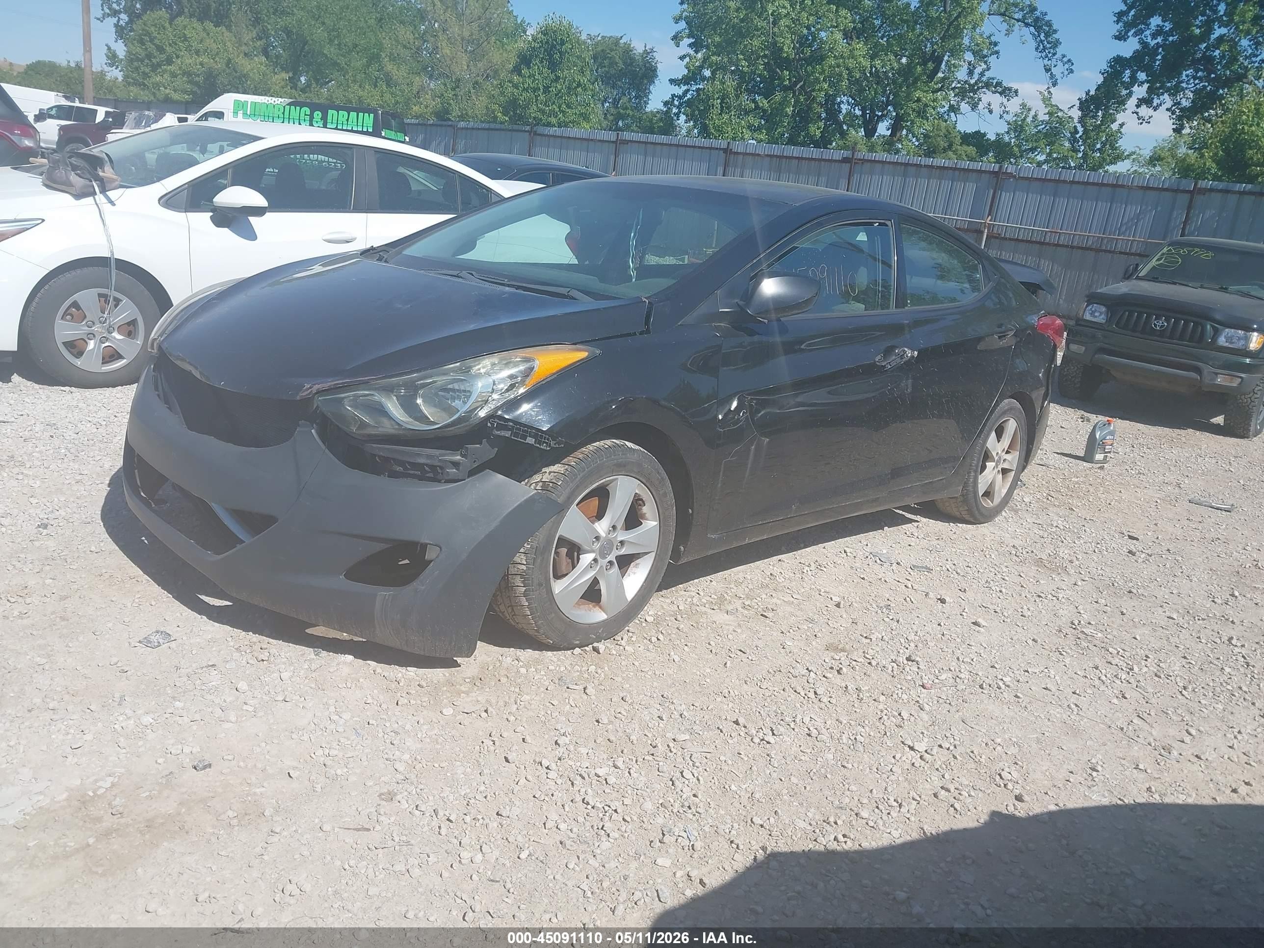 2013 Hyundai Elantra Gls Black vin: KMHDH4AE6DU717959