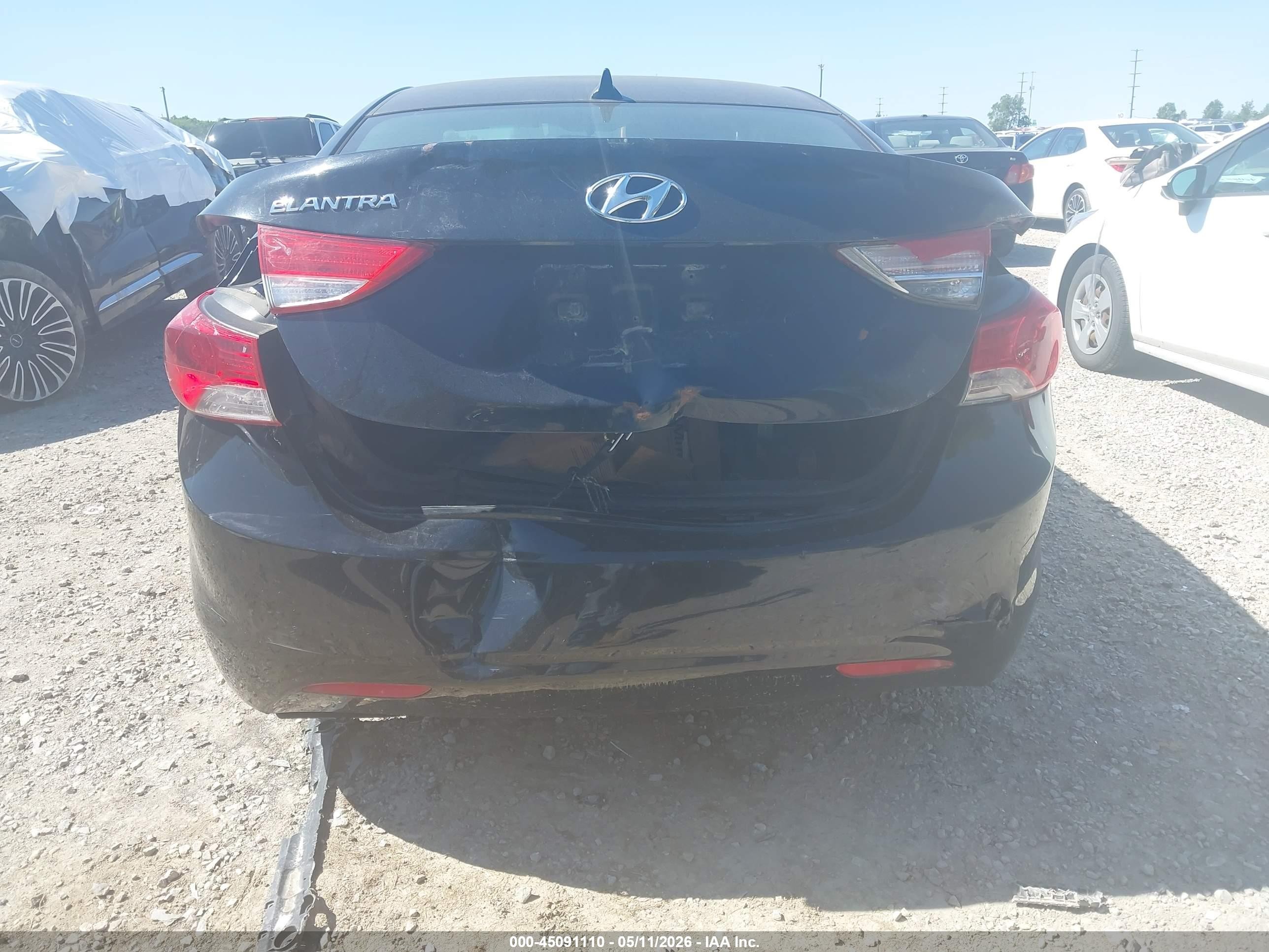 2013 Hyundai Elantra Gls Black vin: KMHDH4AE6DU717959