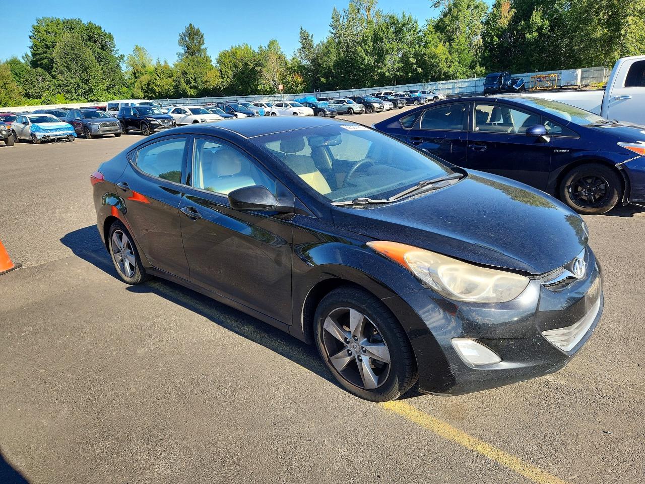 2013 Hyundai Elantra Gls Black vin: KMHDH4AE6DU735877