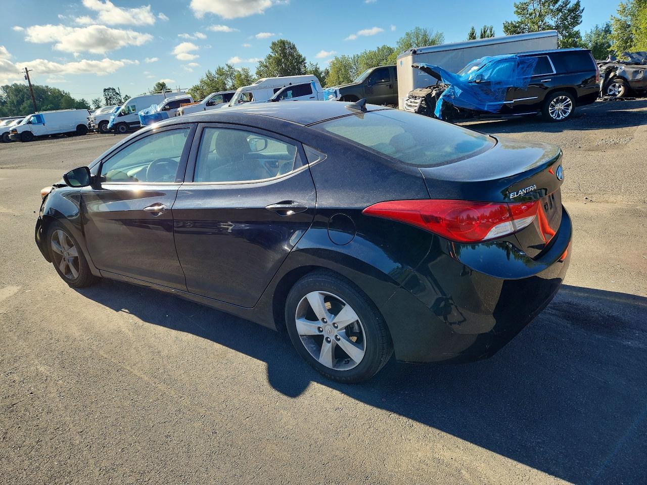 2013 Hyundai Elantra Gls Black vin: KMHDH4AE6DU735877